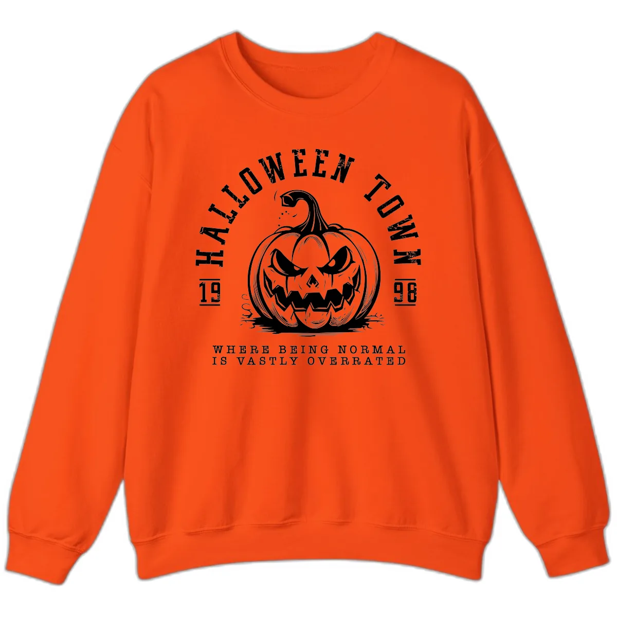 Halloween Town Spooky Pumpkin Design Sweatshirt in Orange