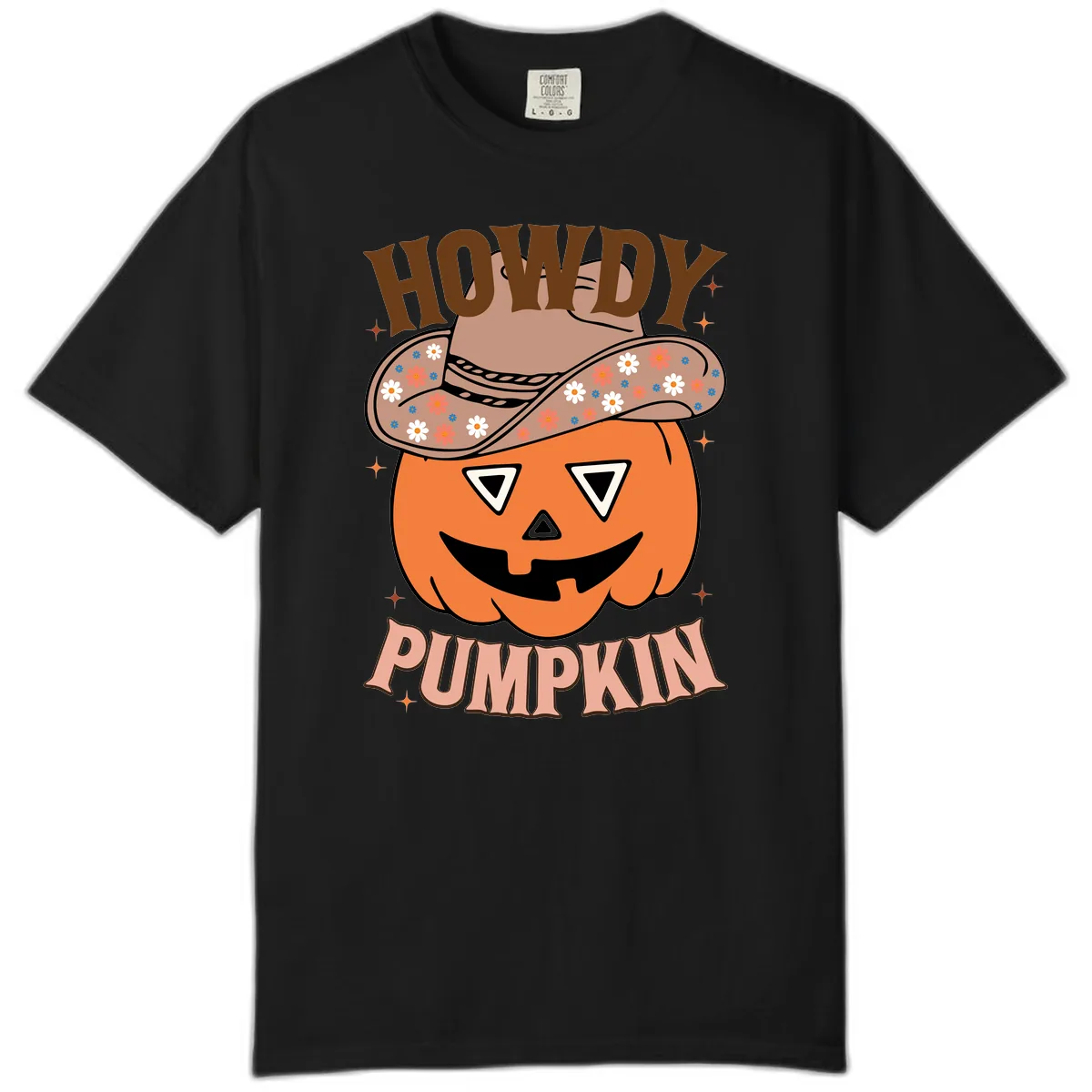 Howdy Pumpkin Cowboy Hat Comfort Color in Black