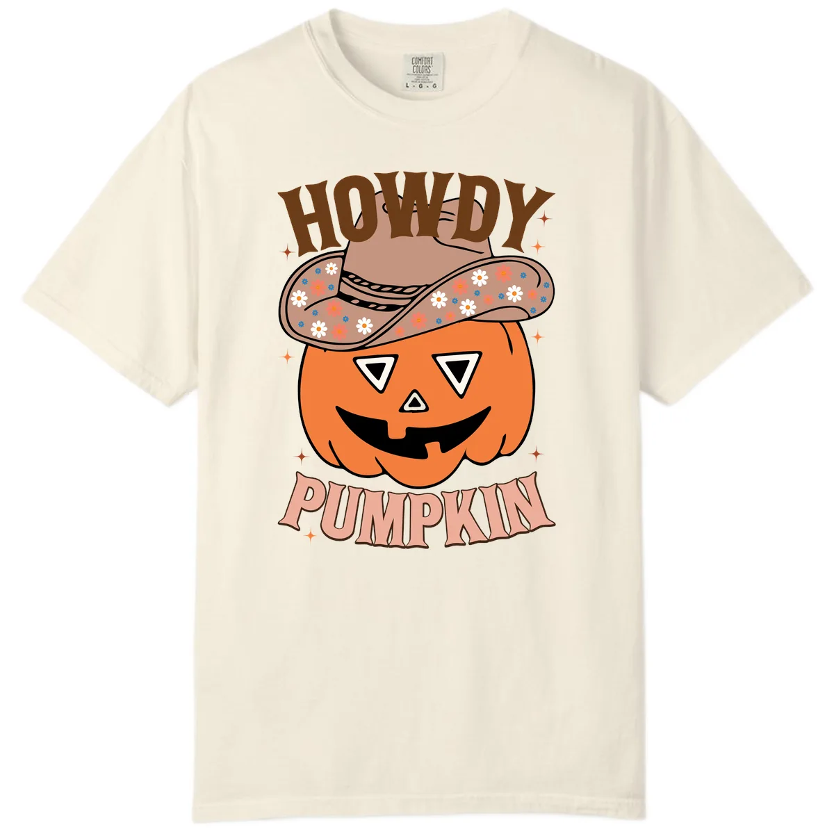 Howdy Pumpkin Cowboy Hat Comfort Color in Ivory