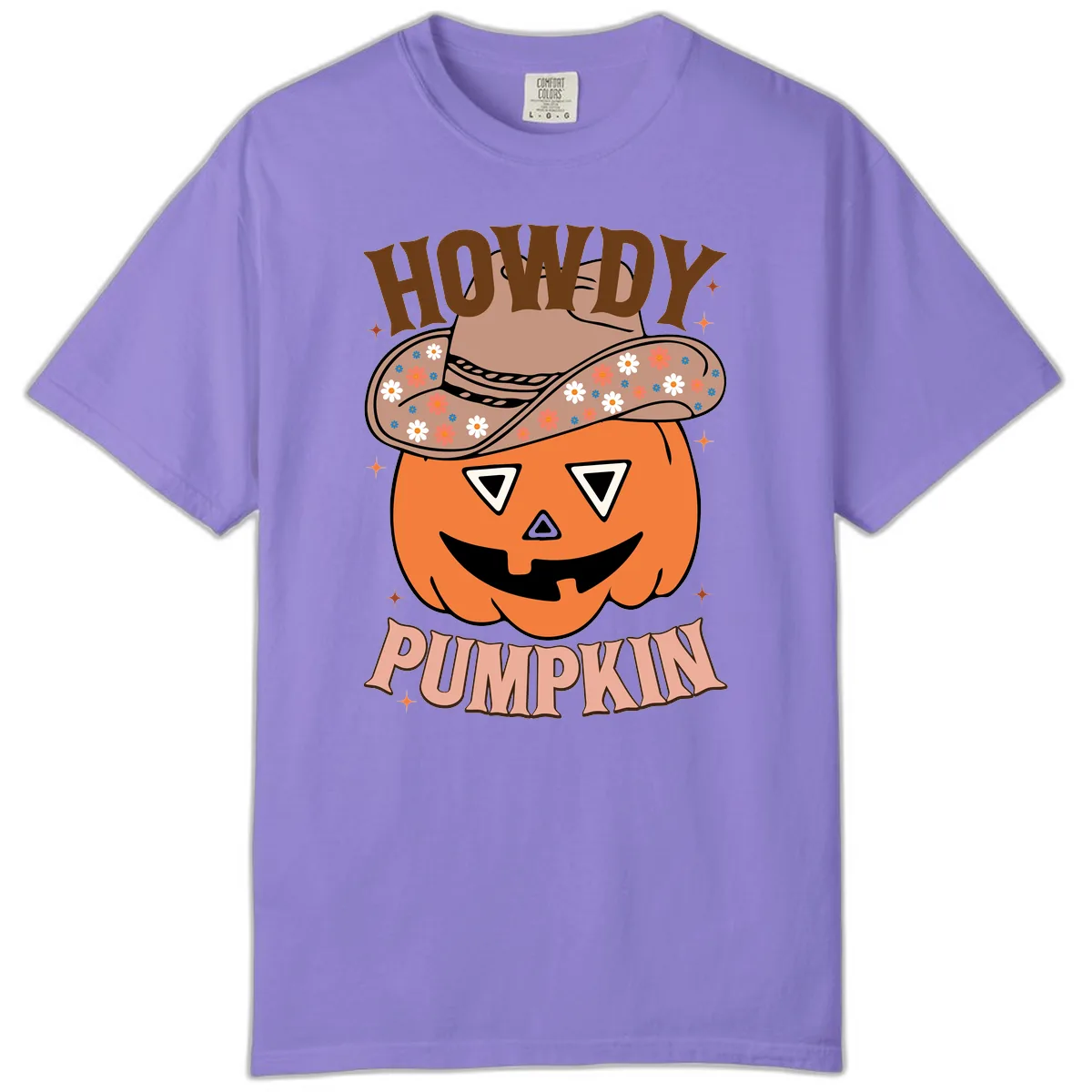 Howdy Pumpkin Cowboy Hat Comfort Color in Violet