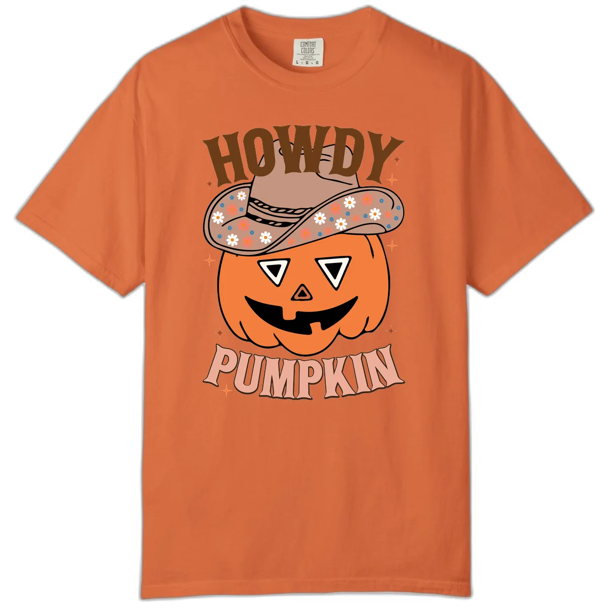 Howdy Pumpkin Cowboy Hat Comfort Color in Burnt Orange