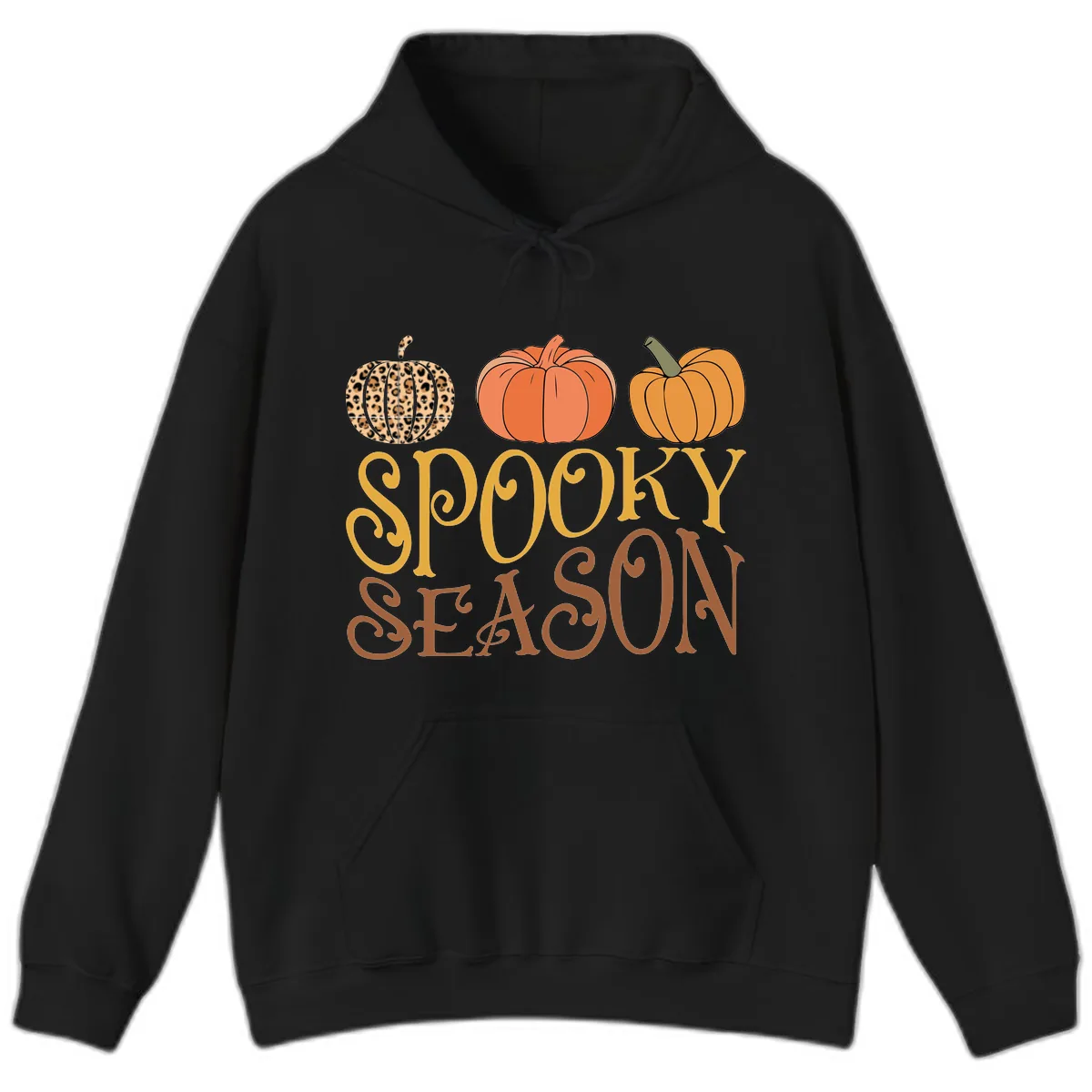 Spooky Season Pumpkin Patch Hoodie in Black