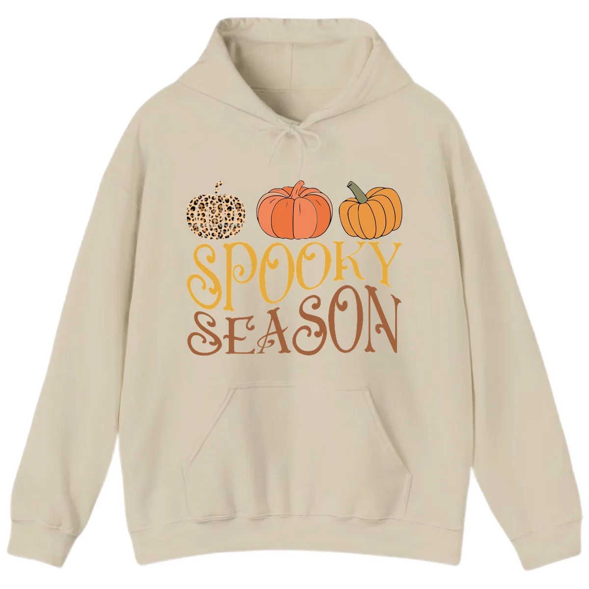 Spooky Season Pumpkin Patch Hoodie in Sand