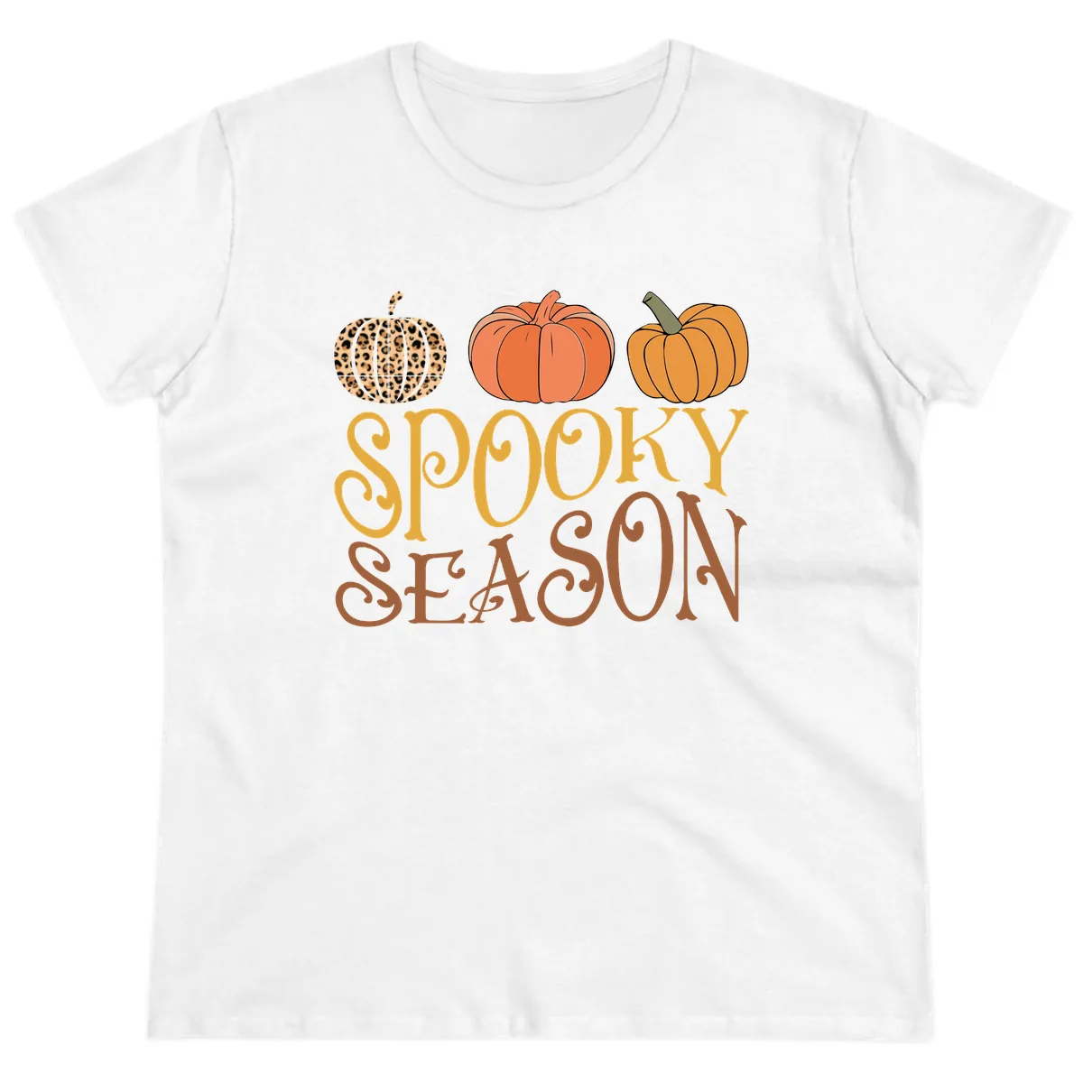 Spooky Season Pumpkin Patch Ladies Tee in White