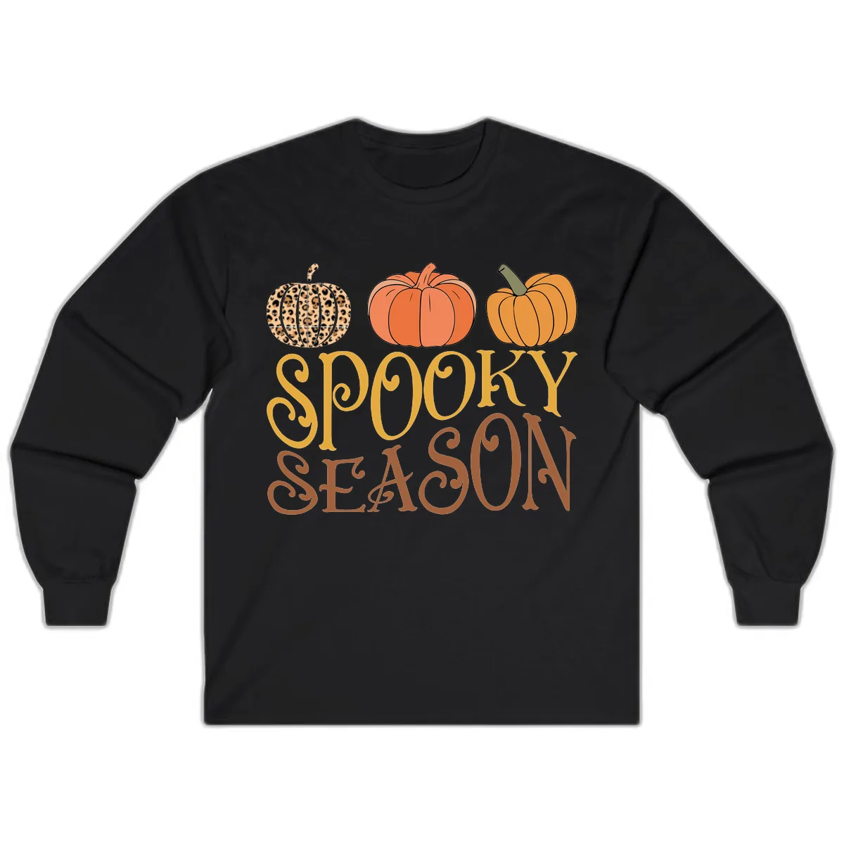 Spooky Season Pumpkin Patch Long Sleeve in Black