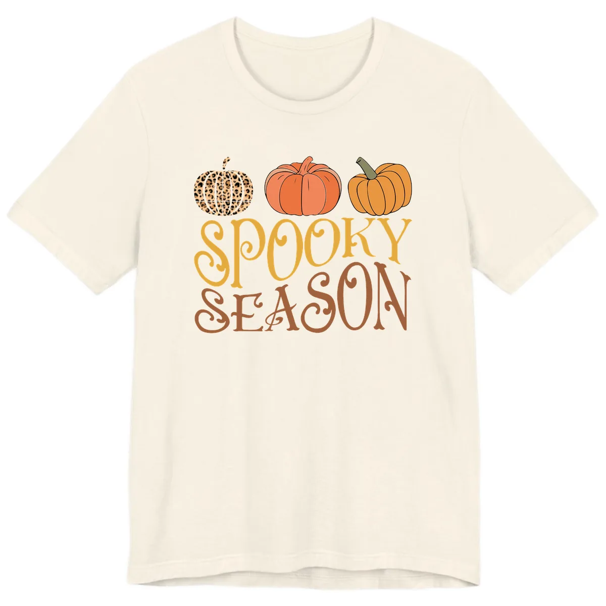 Spooky Season Pumpkin Patch Premium T-Shirt in Natural