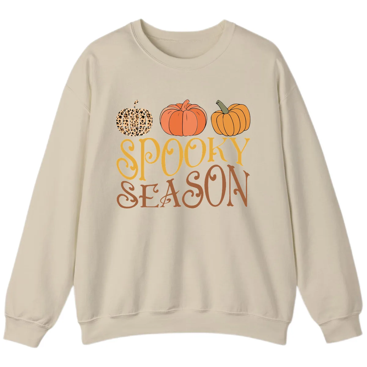 Spooky Season Pumpkin Patch Sweatshirt in Sand