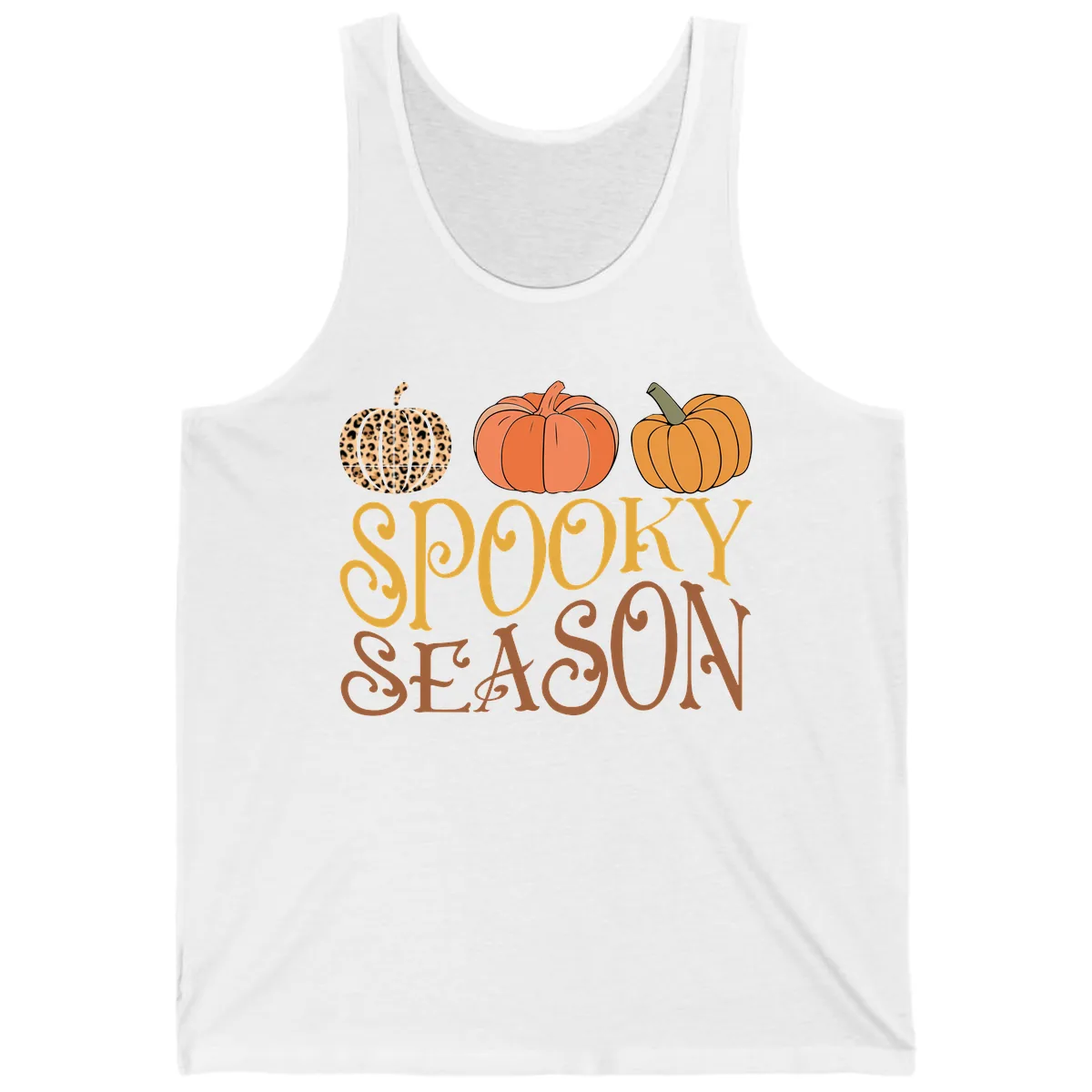 Spooky Season Pumpkin Patch Tank in White