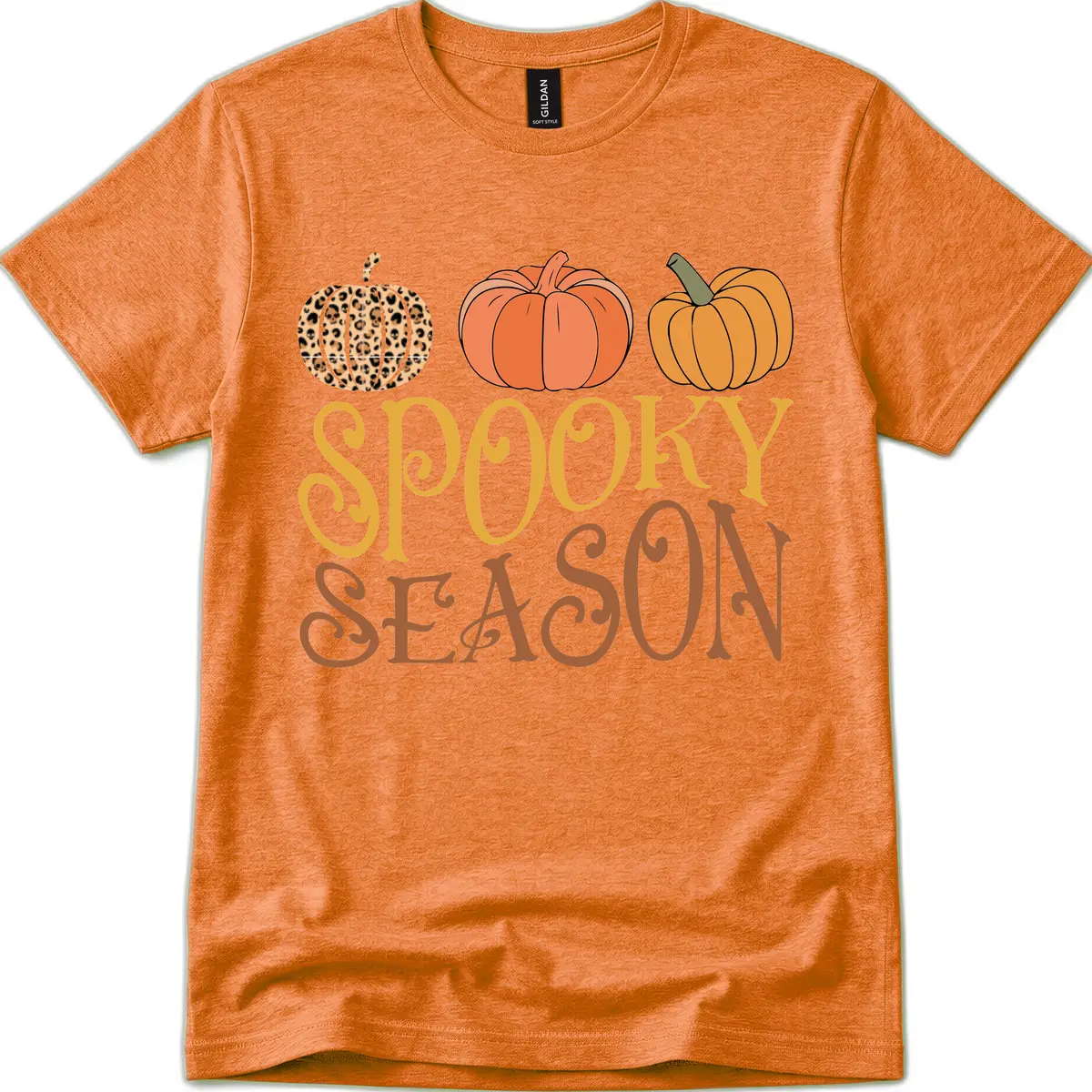Spooky Season Pumpkin Patch T-Shirt in Heather Orange