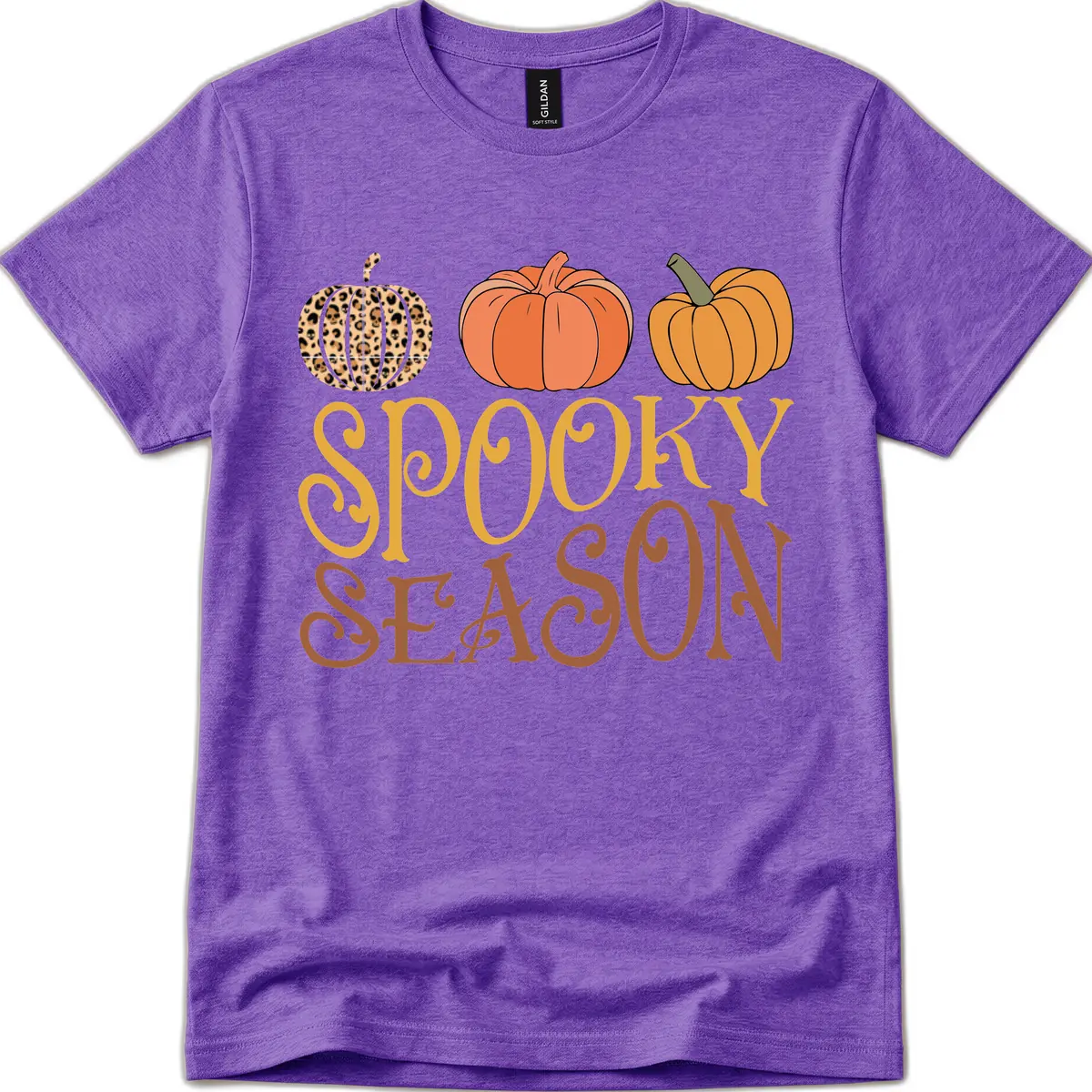 Spooky Season Pumpkin Patch T-Shirt in Heather Purple