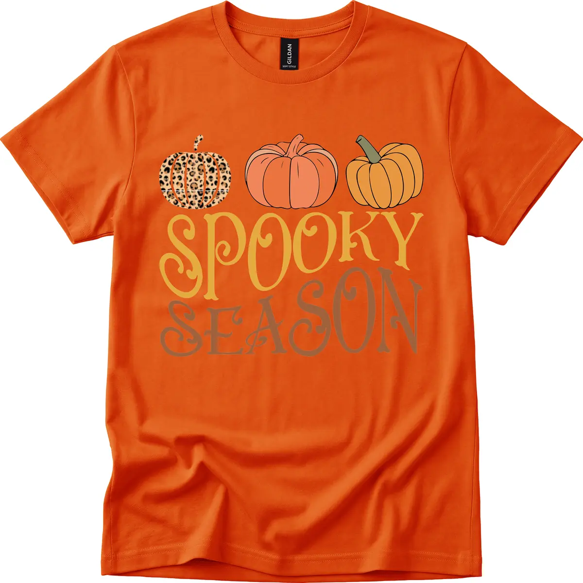 Spooky Season Pumpkin Patch T-Shirt in Orange