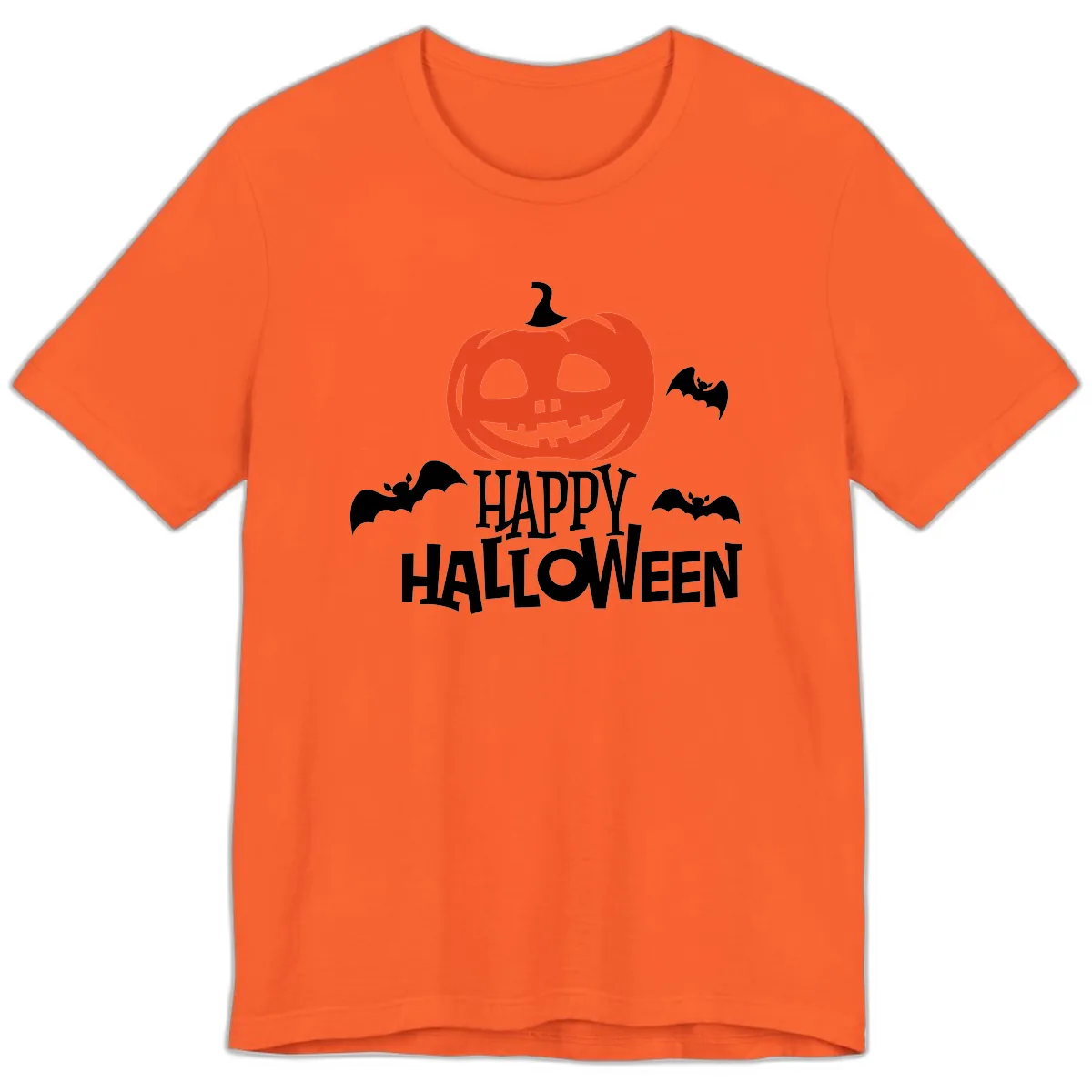 Happy Halloween Pumpkin Bats Premium T-Shirt in Orange