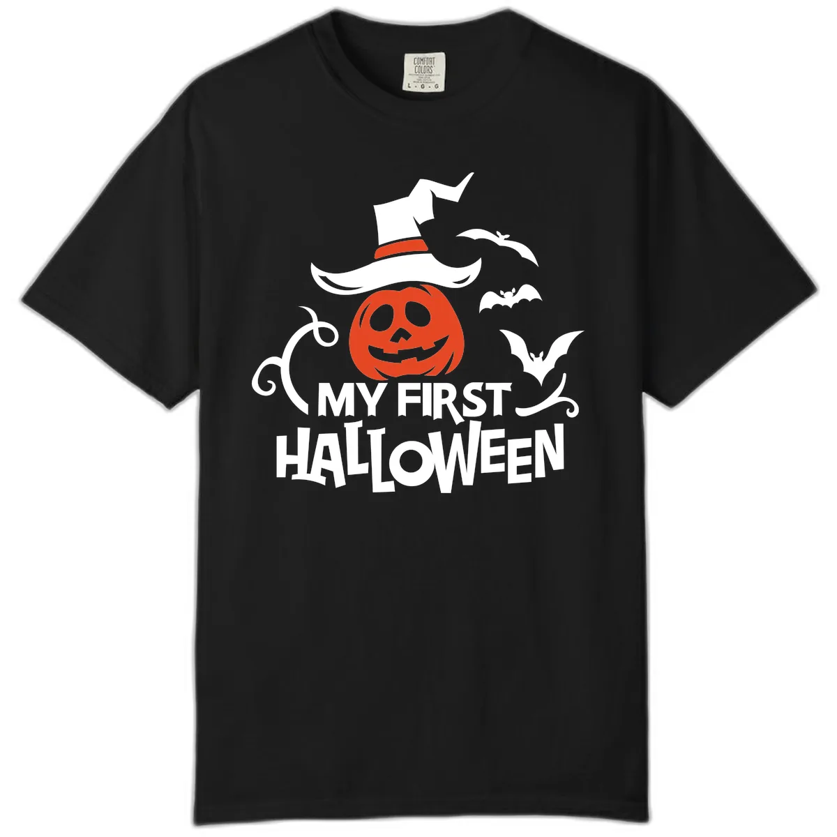 My First Halloween Pumpkin Design Comfort Color in Black