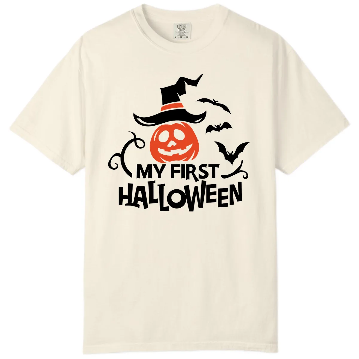 My First Halloween Pumpkin Design Comfort Color in Ivory