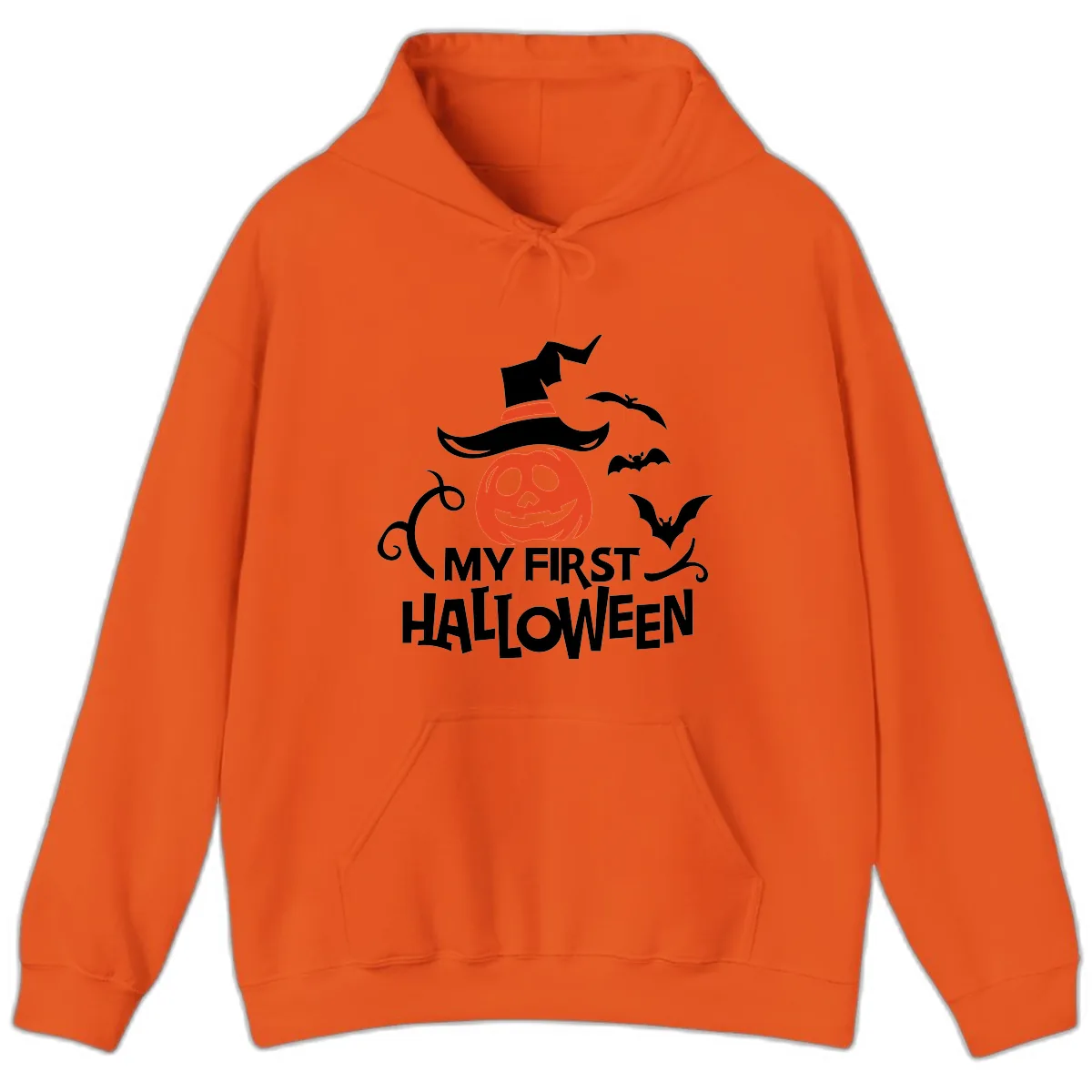 My First Halloween Pumpkin Design Hoodie in Orange