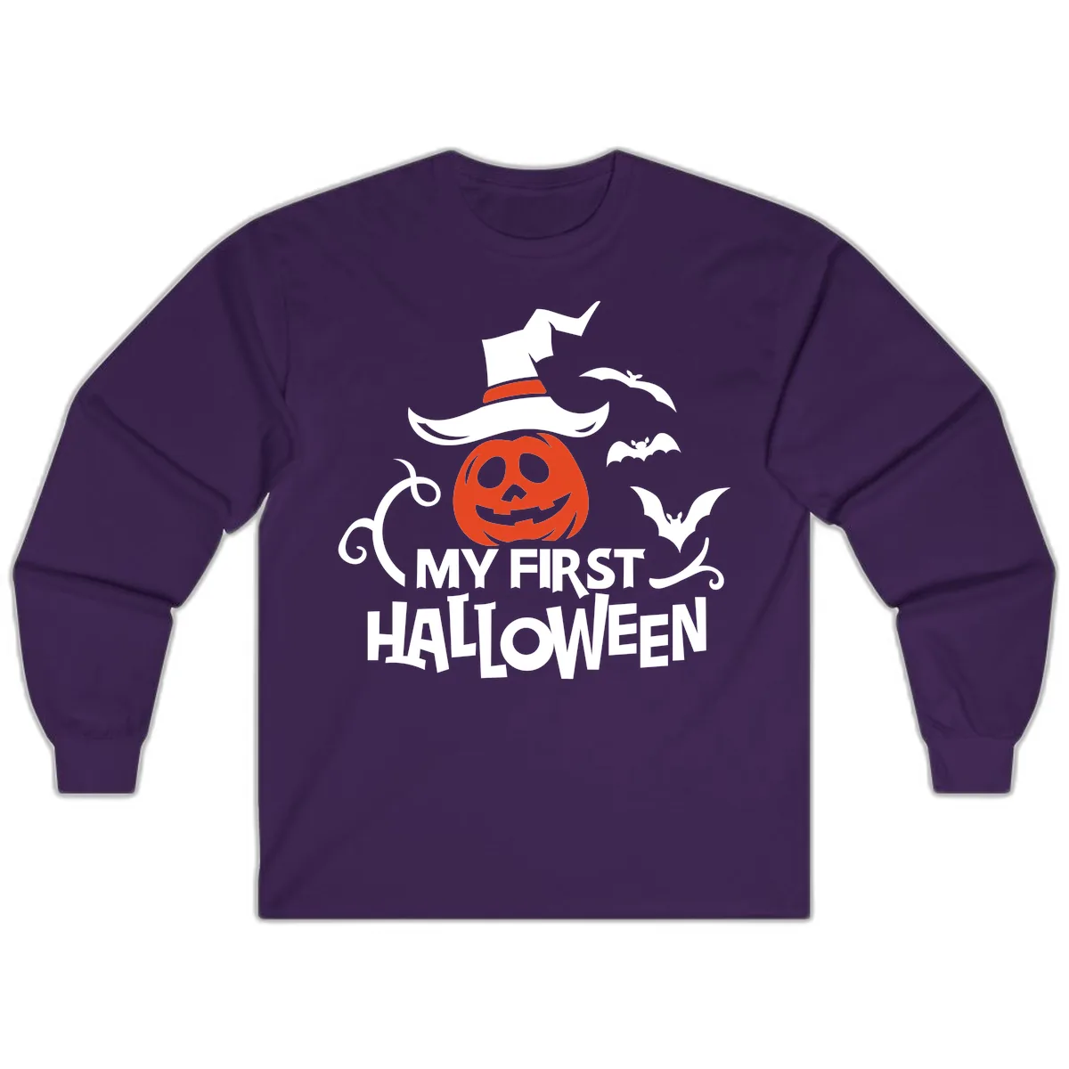 My First Halloween Pumpkin Design Long Sleeve in Purple