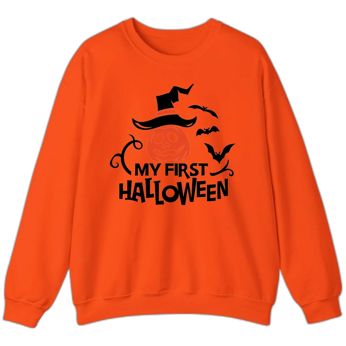 My First Halloween Pumpkin Design Sweatshirt in Orange