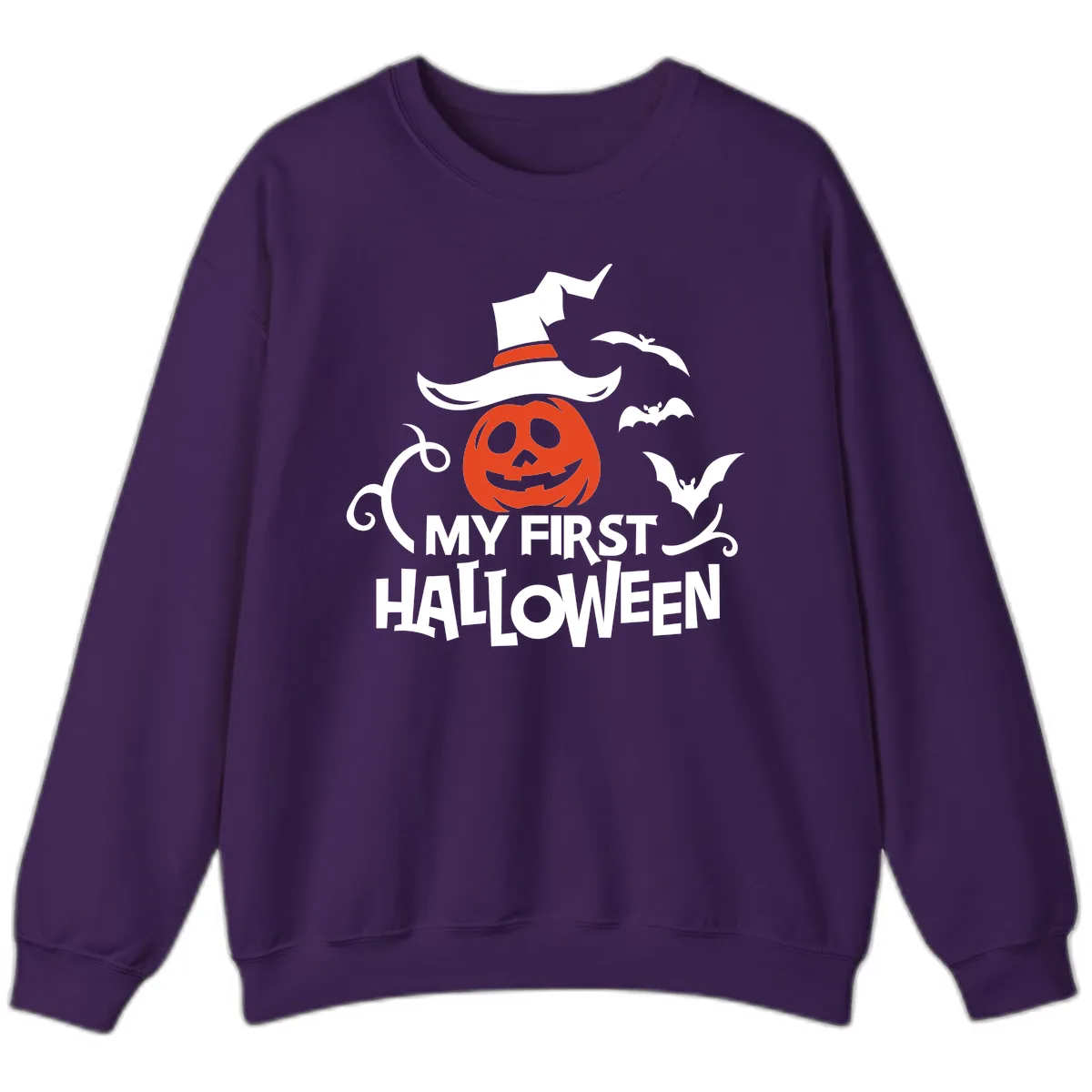 My First Halloween Pumpkin Design Sweatshirt in Purple