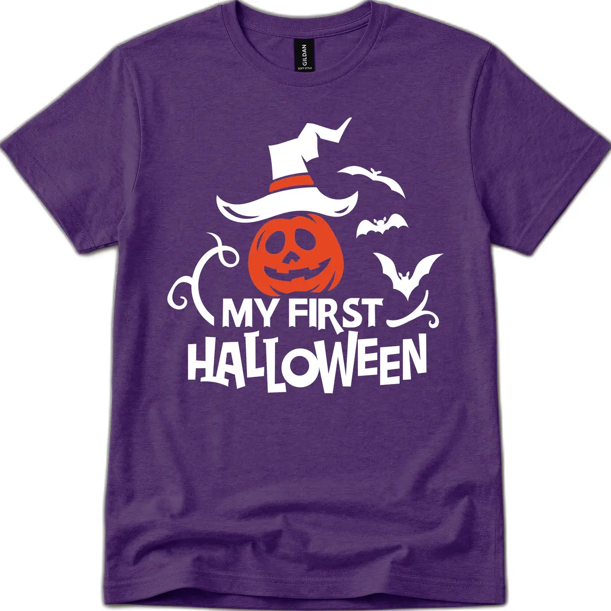 My First Halloween Pumpkin Design T-Shirt in Purple
