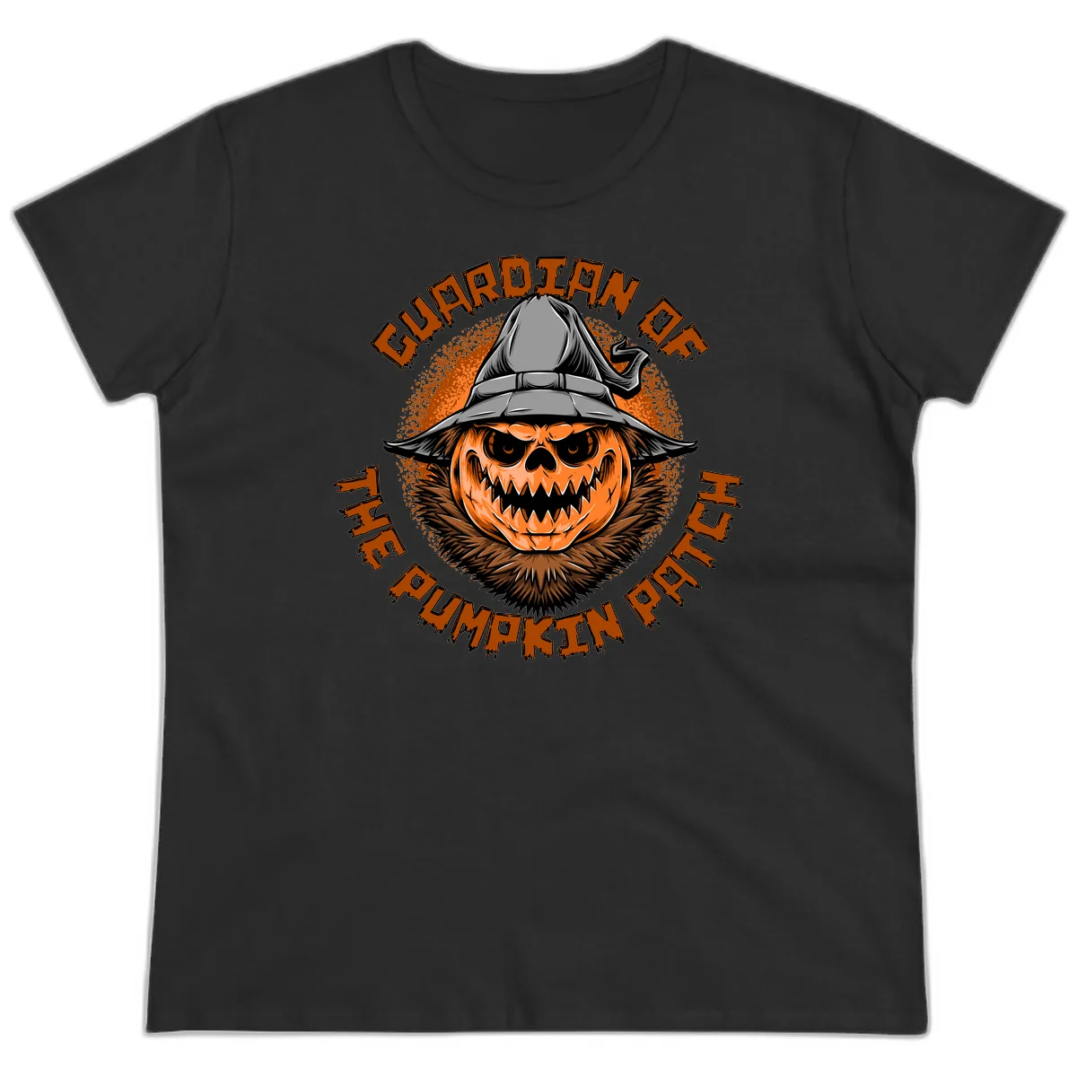 Guardian Of The Pumpkin Patch Ladies Tee in Black