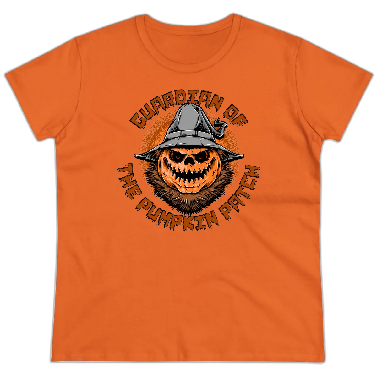 Guardian Of The Pumpkin Patch Ladies Tee in Orange