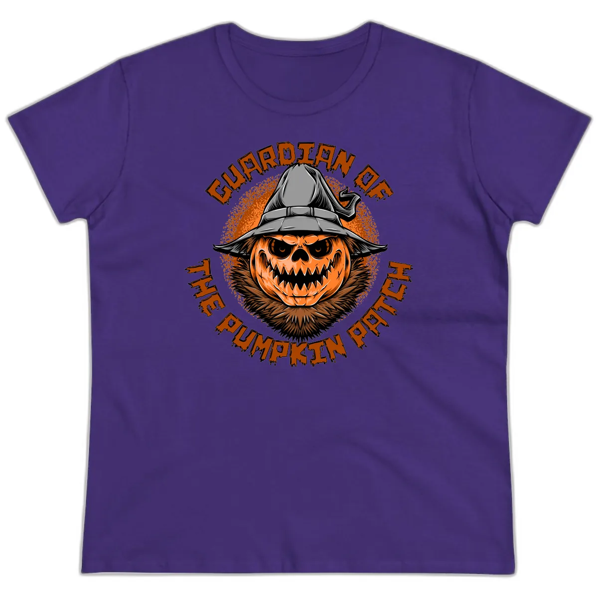 Guardian Of The Pumpkin Patch Ladies Tee in Purple