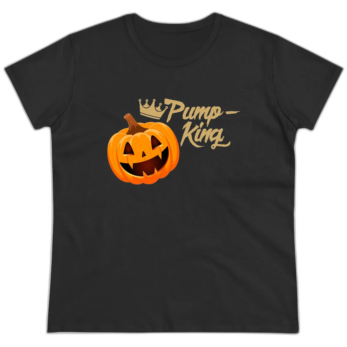 Pumpkin King Halloween Crown Ladies Tee in Black