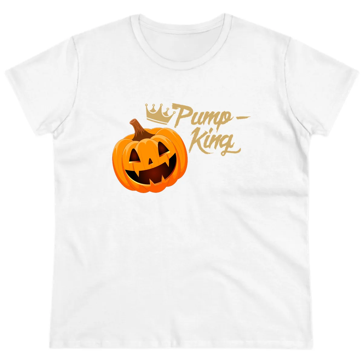 Pumpkin King Halloween Crown Ladies Tee in White
