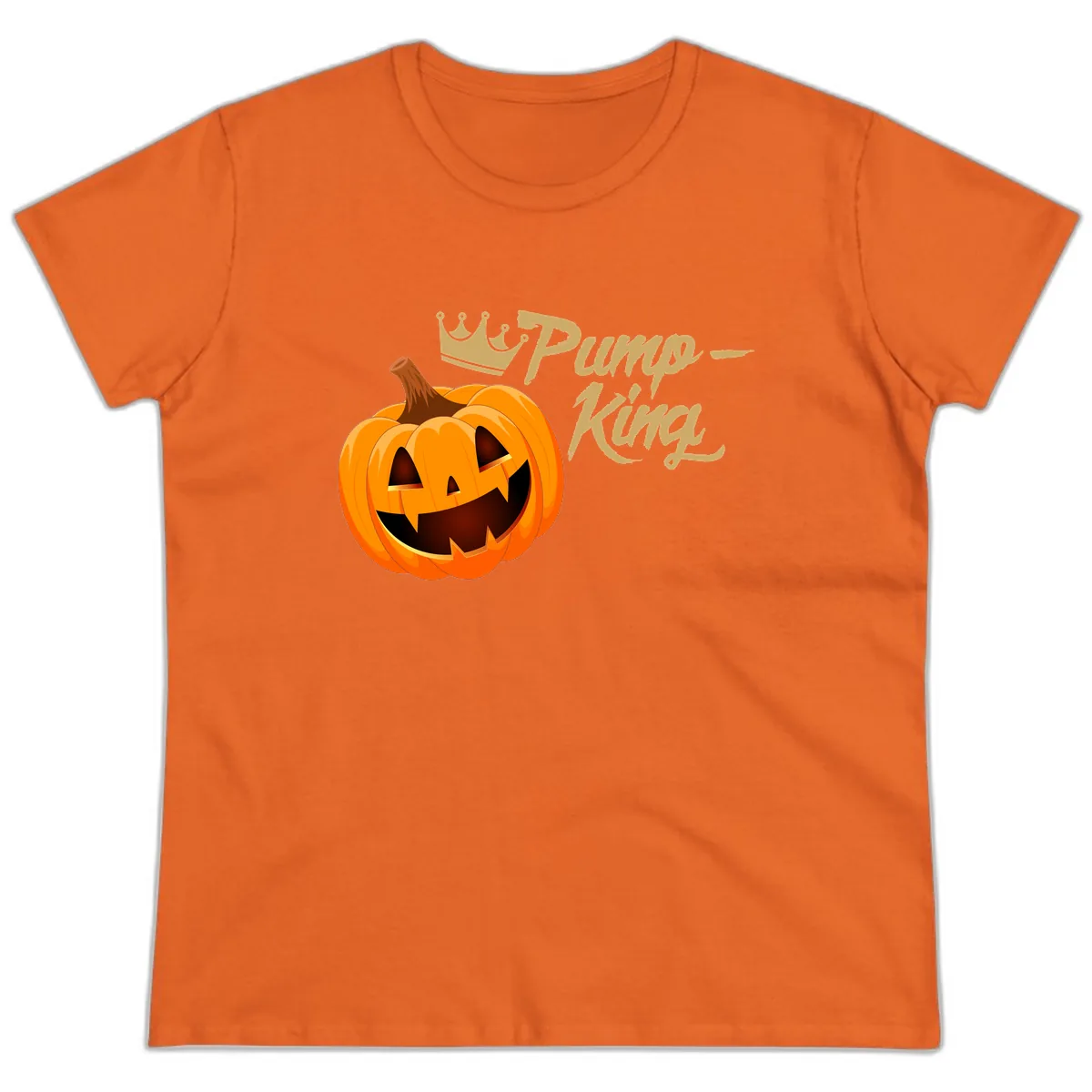 Pumpkin King Halloween Crown Ladies Tee in Orange
