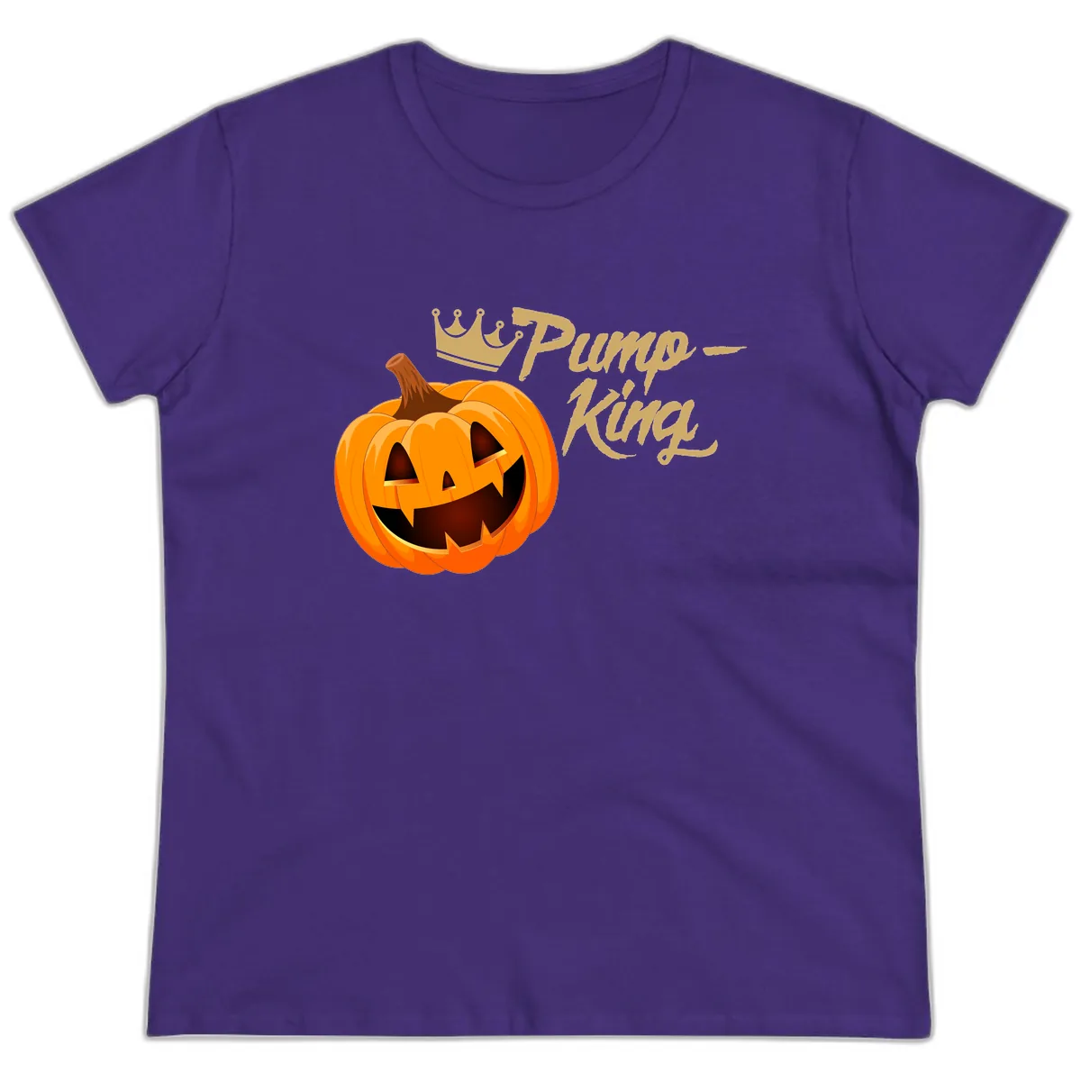 Pumpkin King Halloween Crown Ladies Tee in Purple