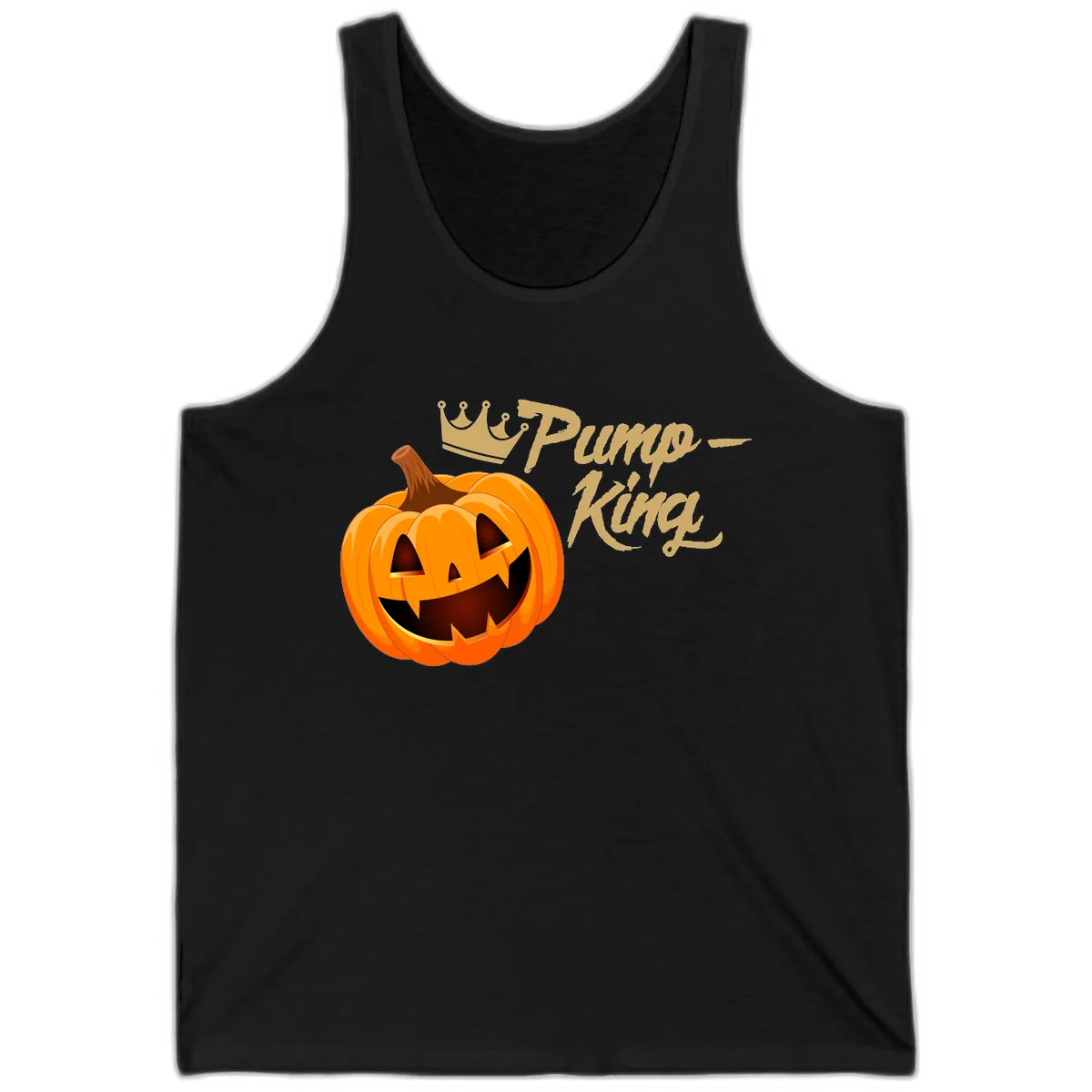 Pumpkin King Halloween Crown Tank in Black