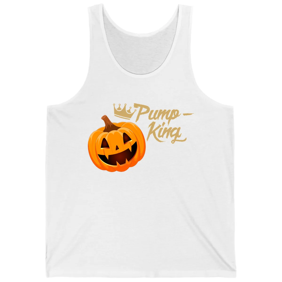 Pumpkin King Halloween Crown Tank in White