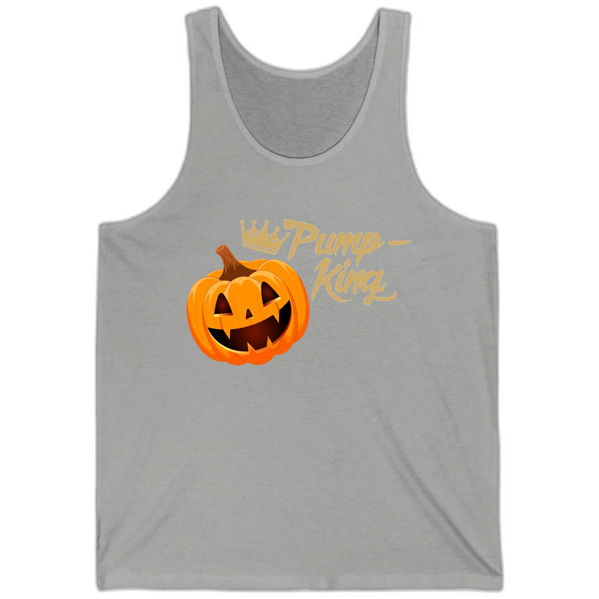 Pumpkin King Halloween Crown Tank in Athletic Heather