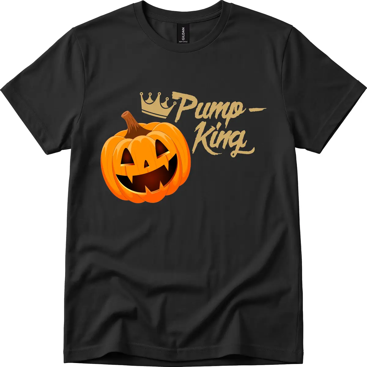 Pumpkin King Halloween Crown T-Shirt in Black