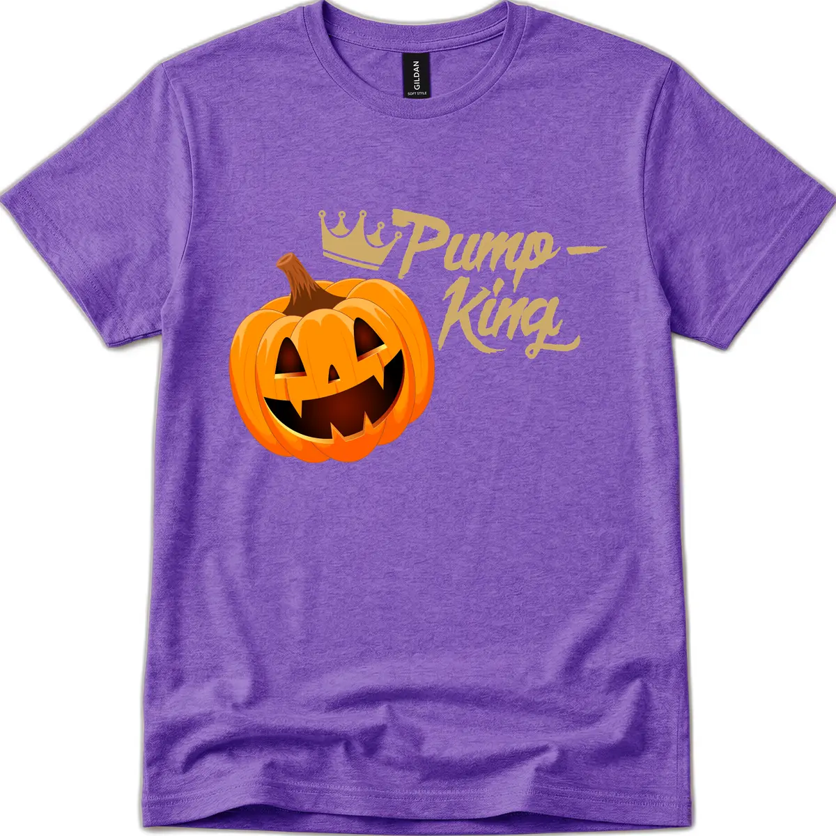 Pumpkin King Halloween Crown T-Shirt in Heather Purple