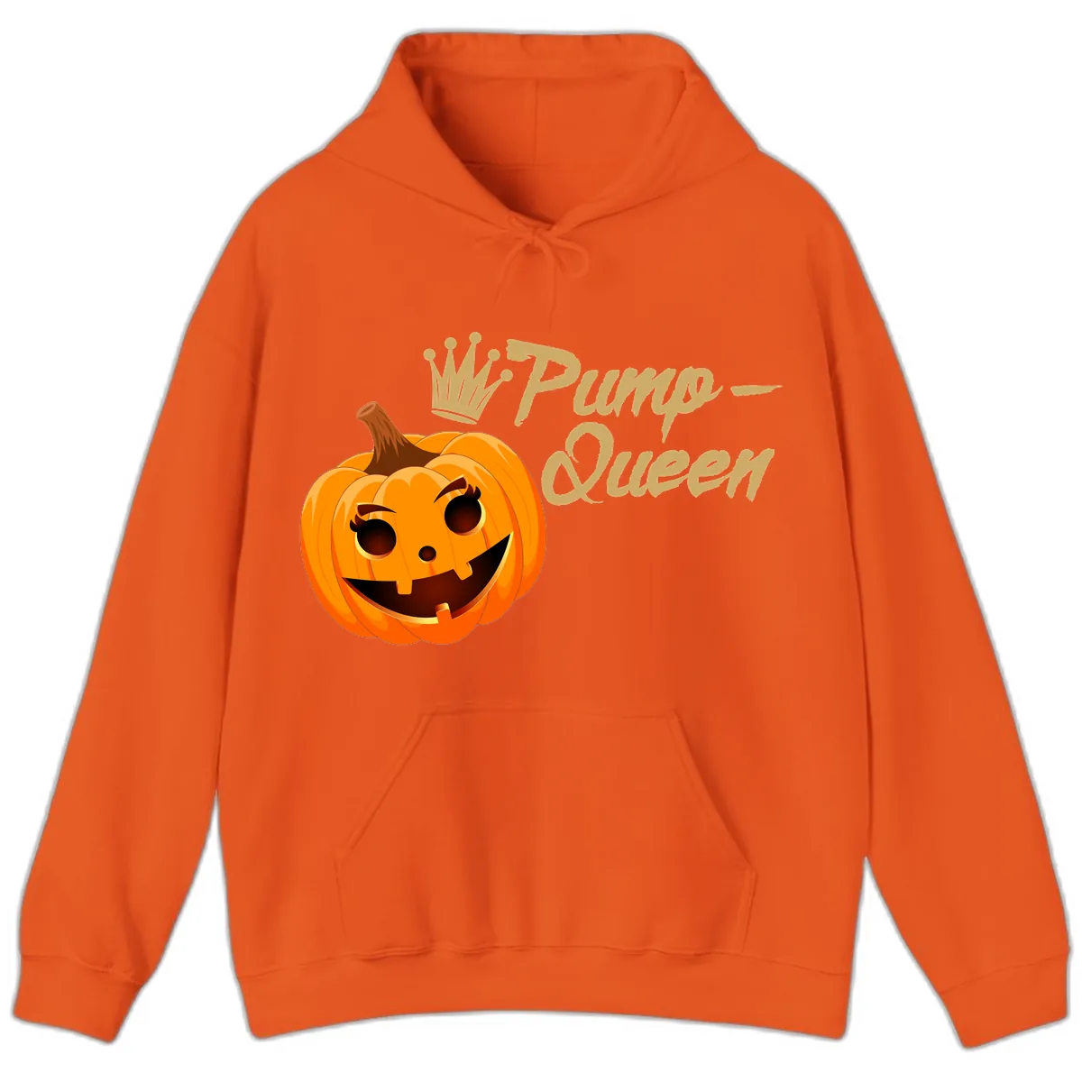 Pumpkin Queen Halloween Design Hoodie in Orange