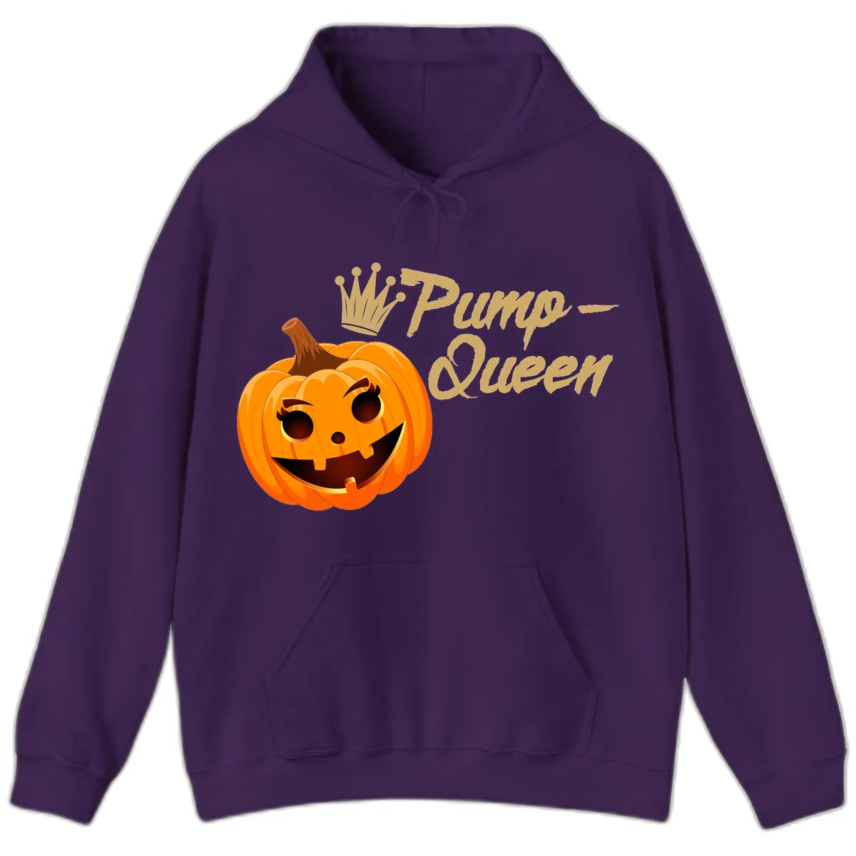 Pumpkin Queen Halloween Design Hoodie in Purple