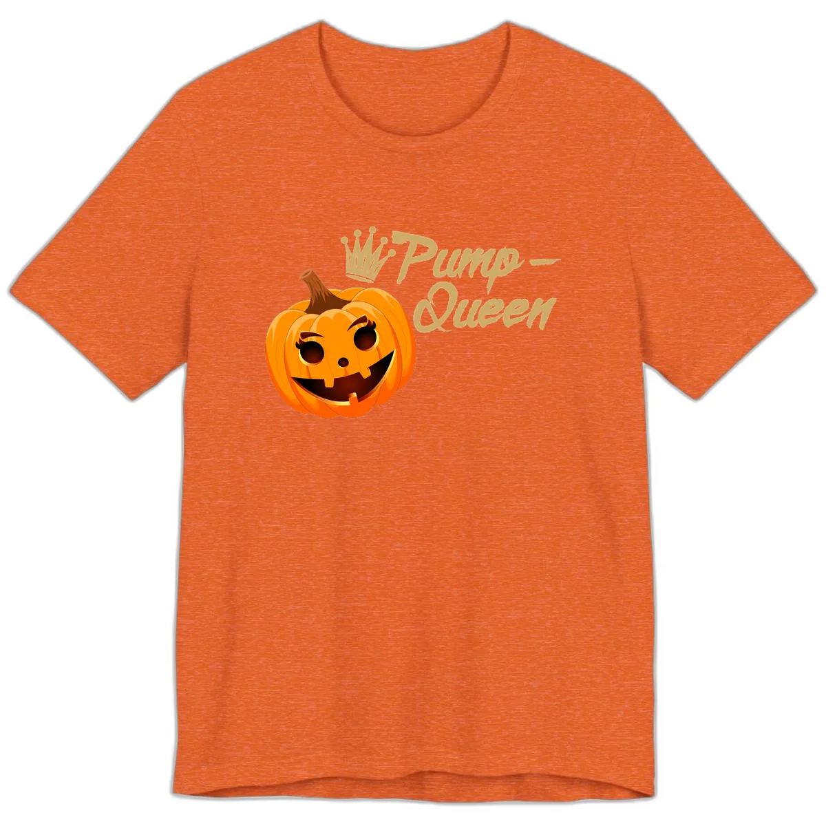 Pumpkin Queen Halloween Design Premium T-Shirt in Heather Orange