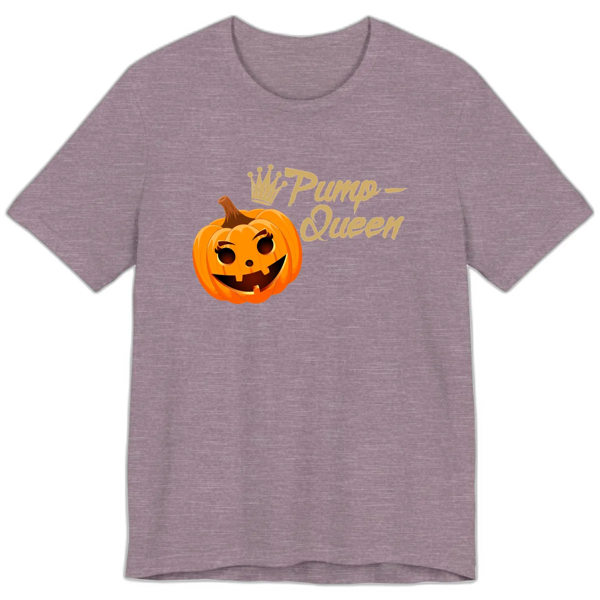 Pumpkin Queen Halloween Design Premium T-Shirt in Heather Purple