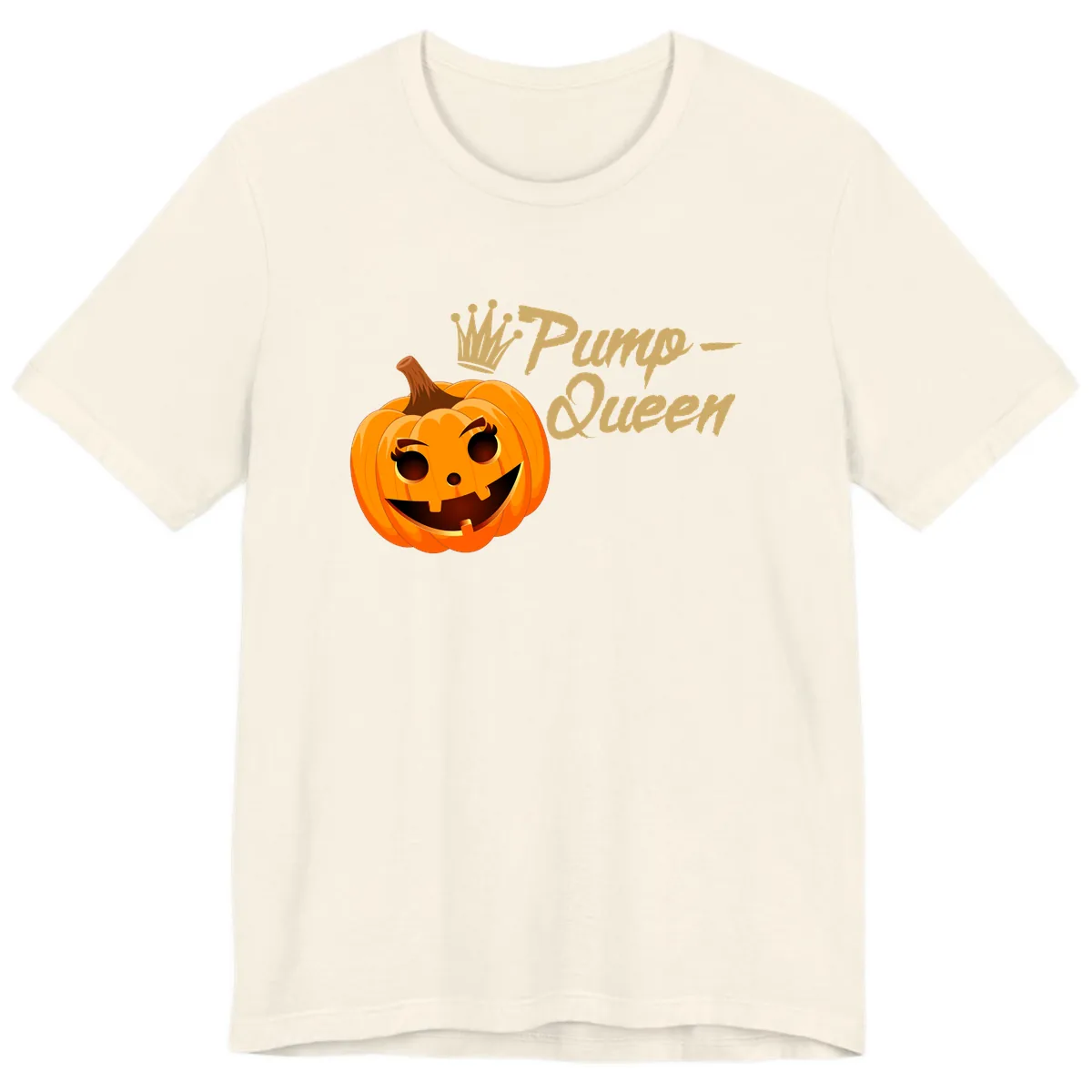 Pumpkin Queen Halloween Design Premium T-Shirt in Natural
