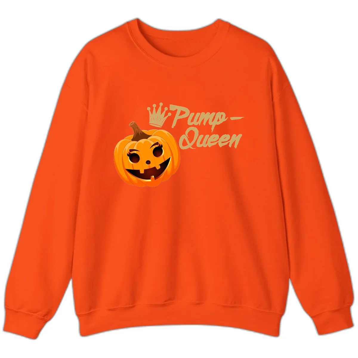 Pumpkin Queen Halloween Design Sweatshirt in Orange