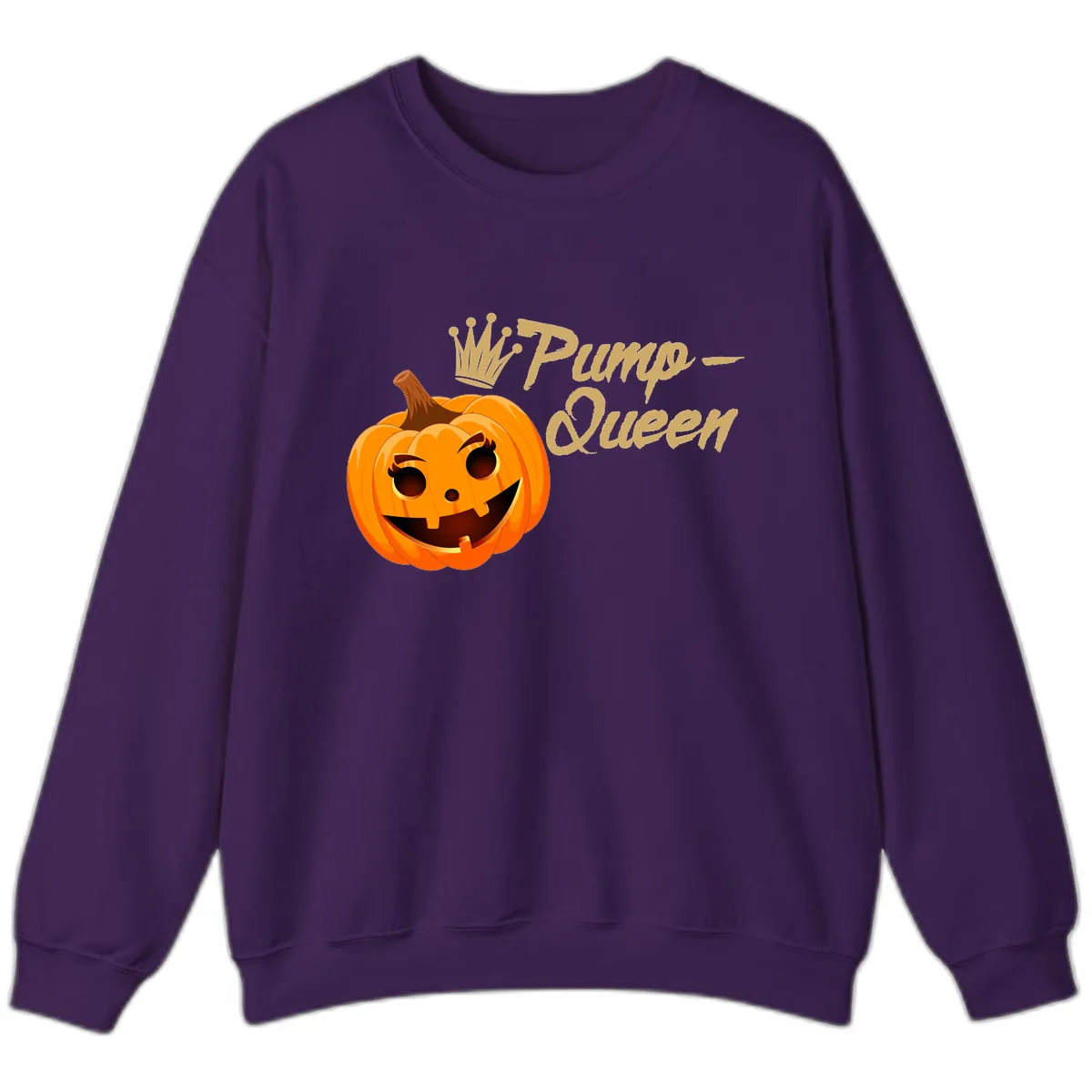 Pumpkin Queen Halloween Design Sweatshirt in Purple