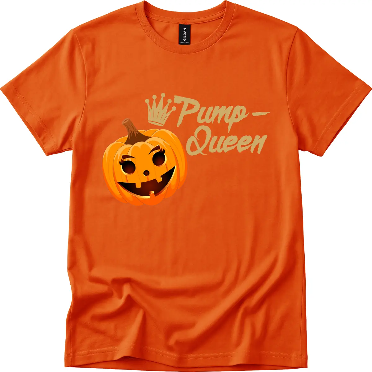 Pumpkin Queen Halloween Design T-Shirt in Orange