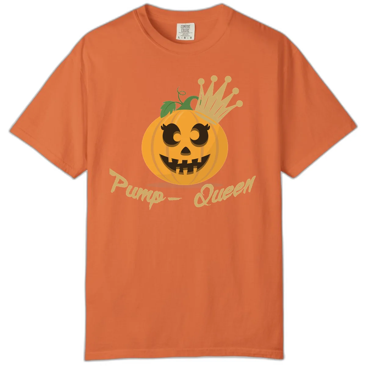 Pumpkin Queen Halloween Character Comfort Color in Burnt Orange