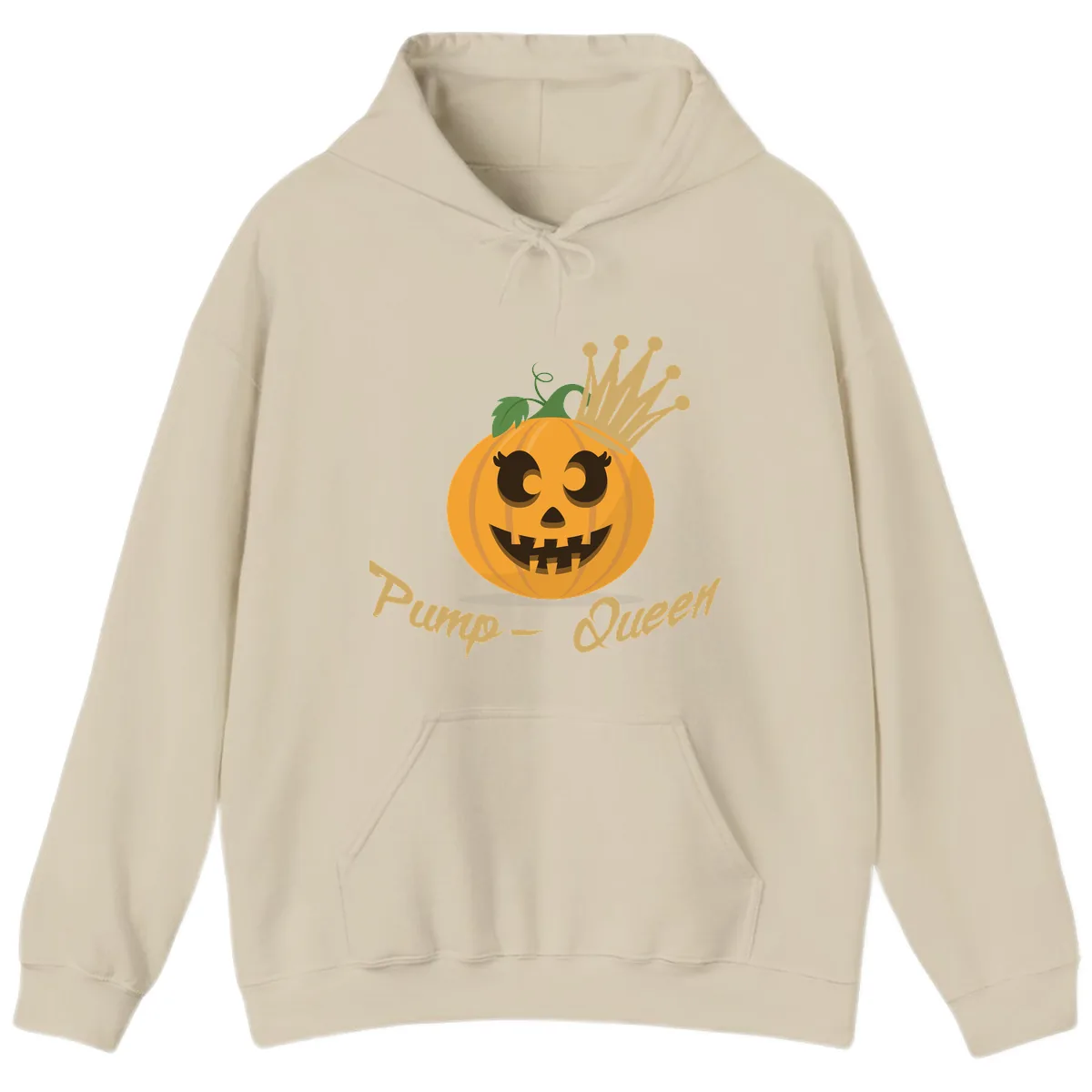 Pumpkin Queen Halloween Character Hoodie in Sand