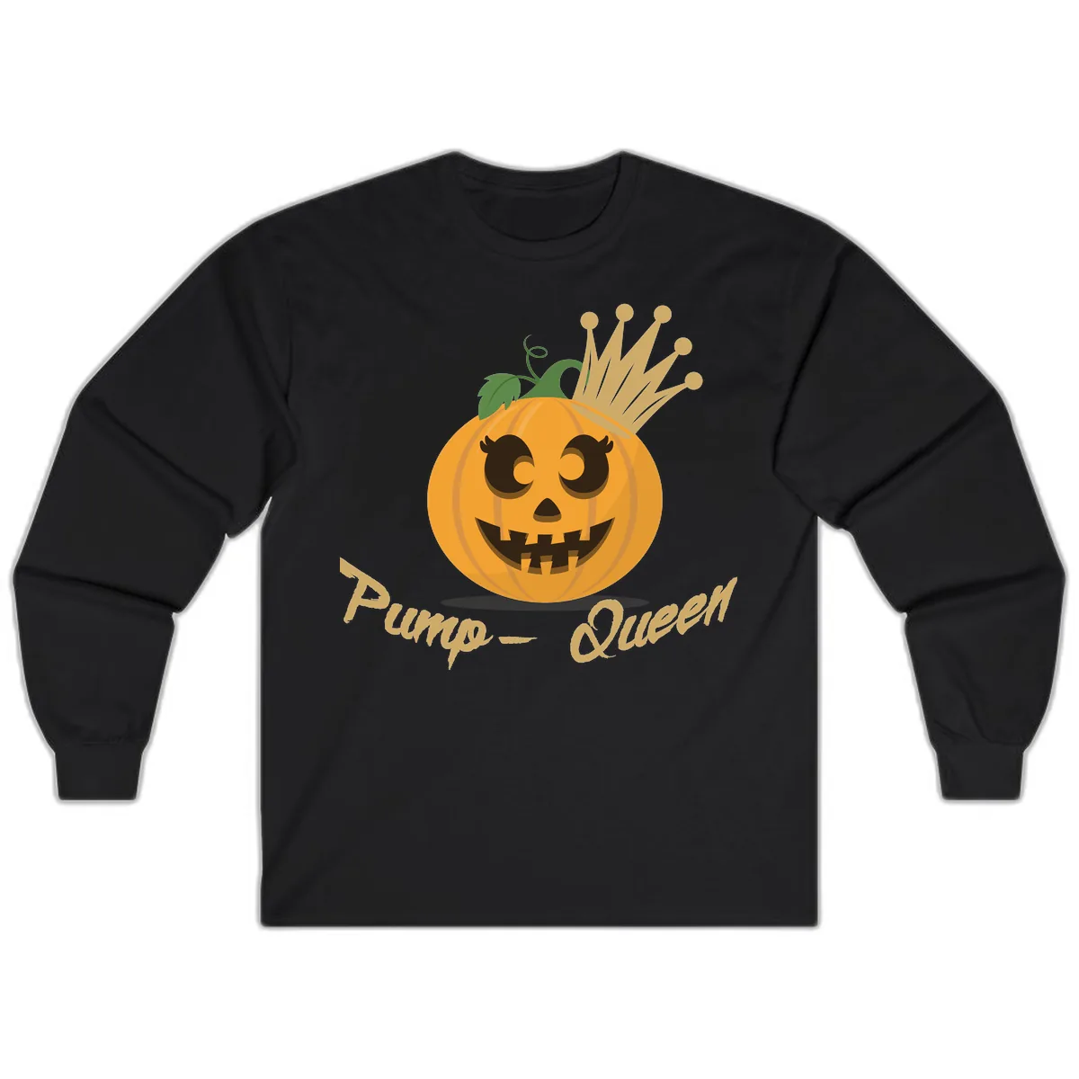 Pumpkin Queen Halloween Character Long Sleeve in Black