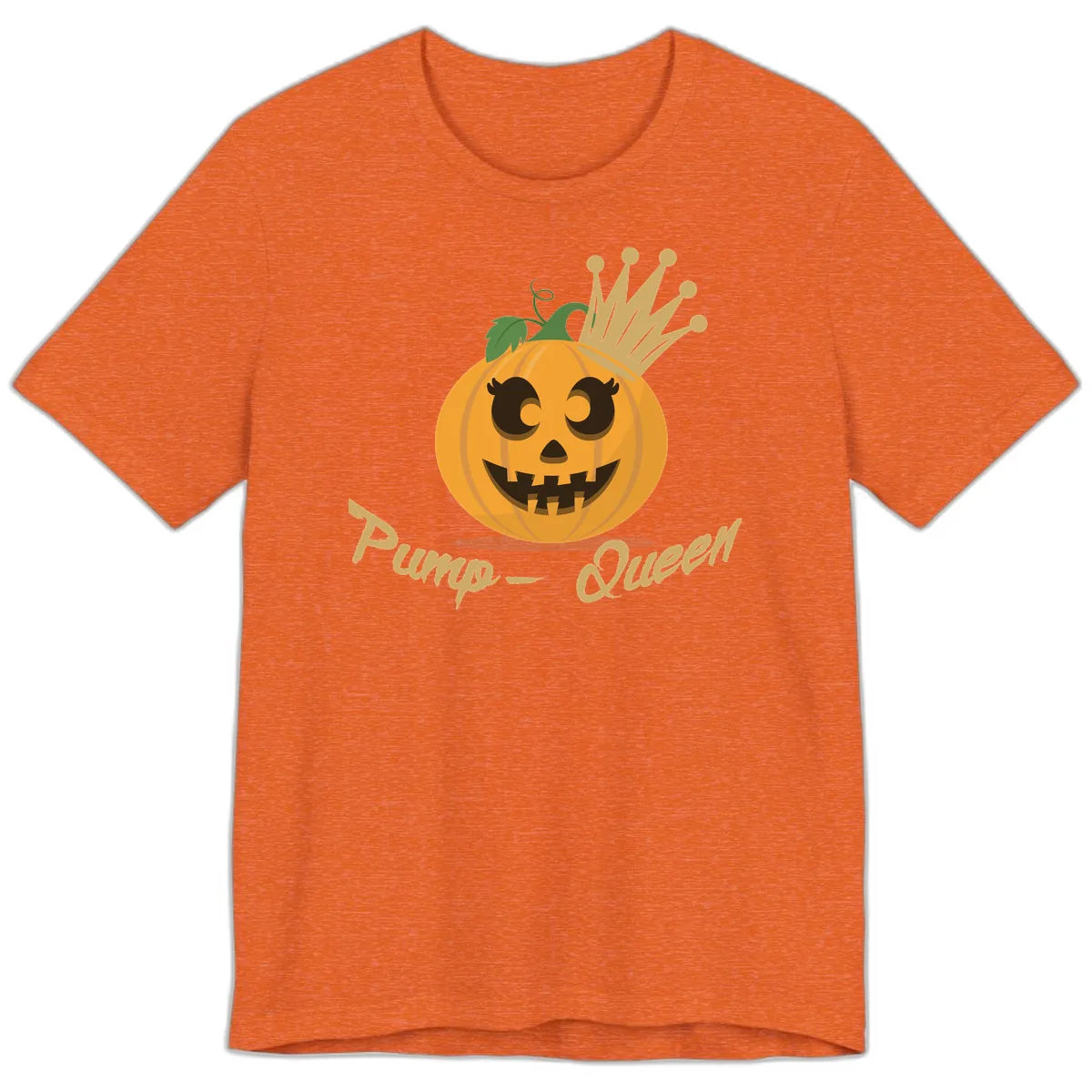 Pumpkin Queen Halloween Character Premium T-Shirt in Heather Orange