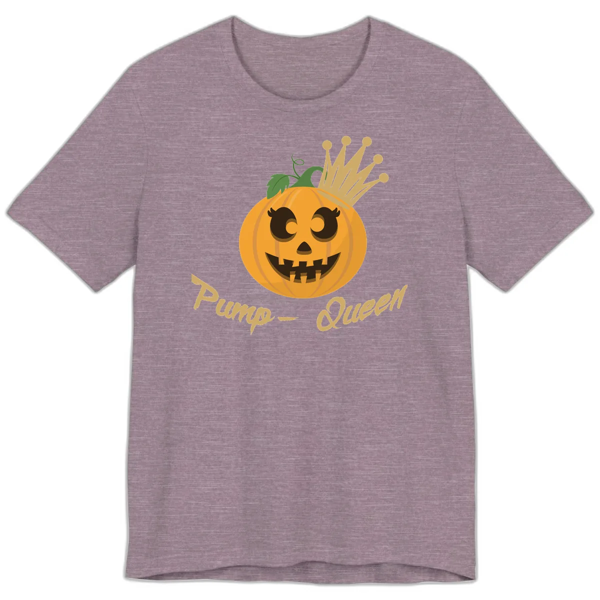 Pumpkin Queen Halloween Character Premium T-Shirt in Heather Purple