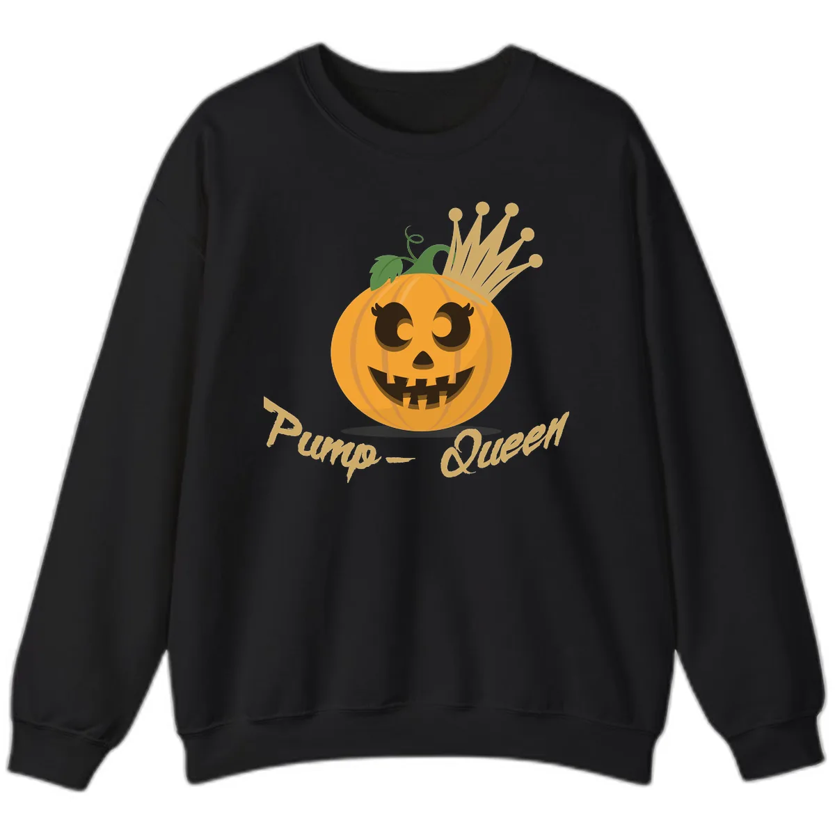 Pumpkin Queen Halloween Character Sweatshirt in Black