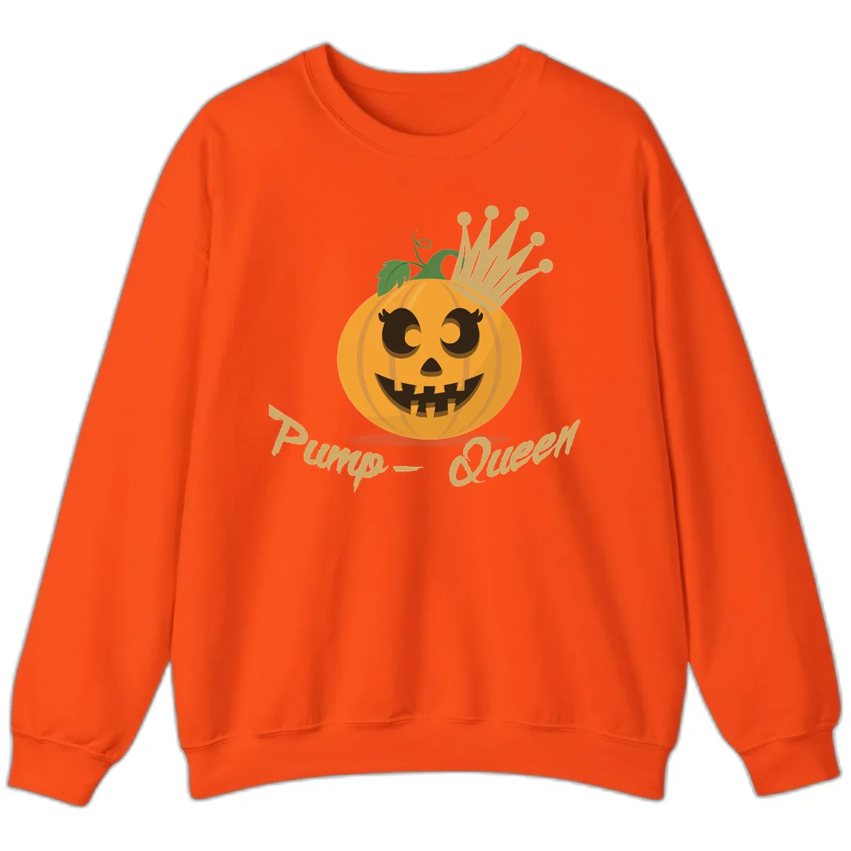 Pumpkin Queen Halloween Character Sweatshirt in Orange
